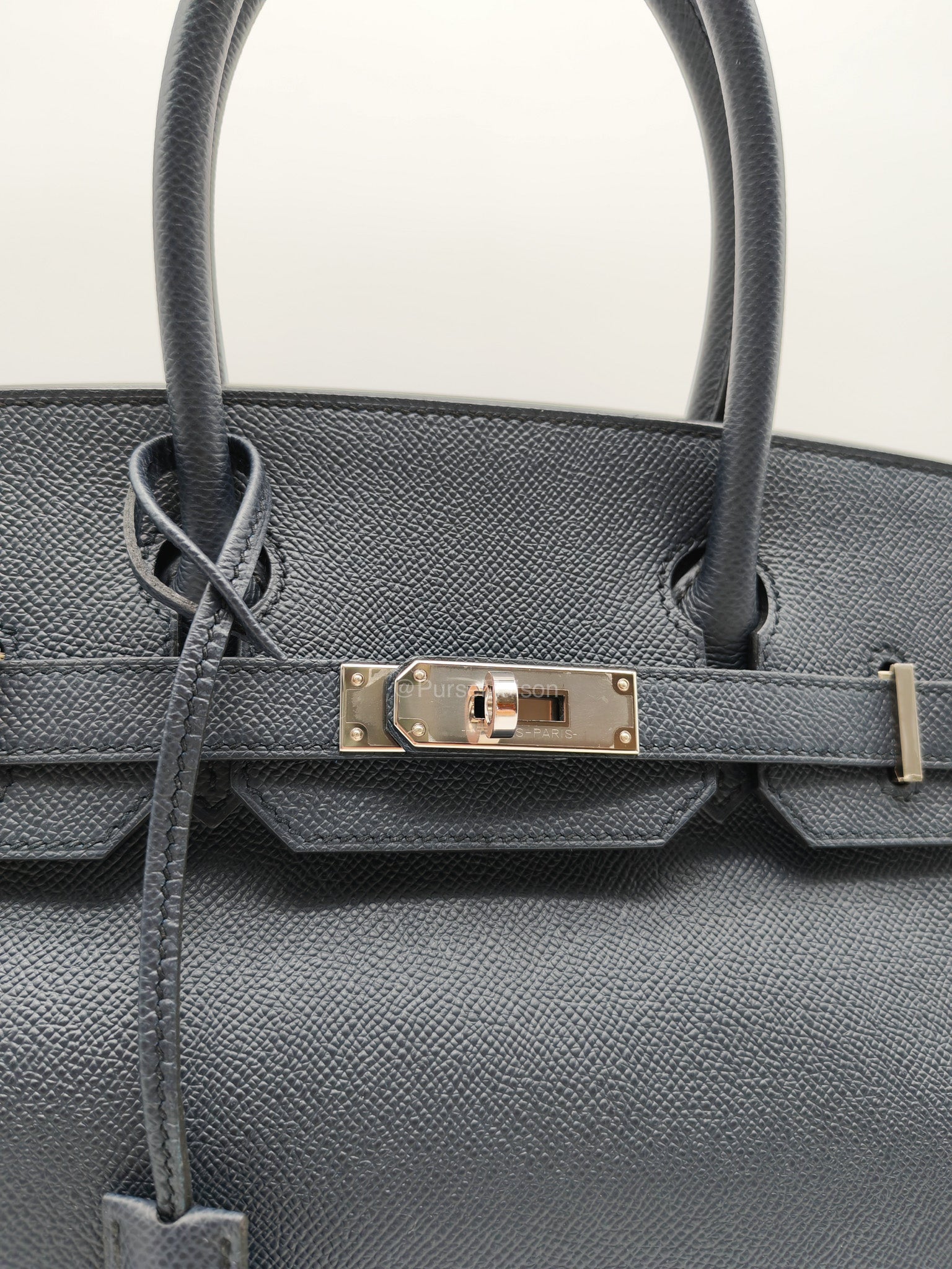 Birkin 30 Retourne in Bleu Indigo Epsom Leather Palladium Hardware Stamp Y(2020)