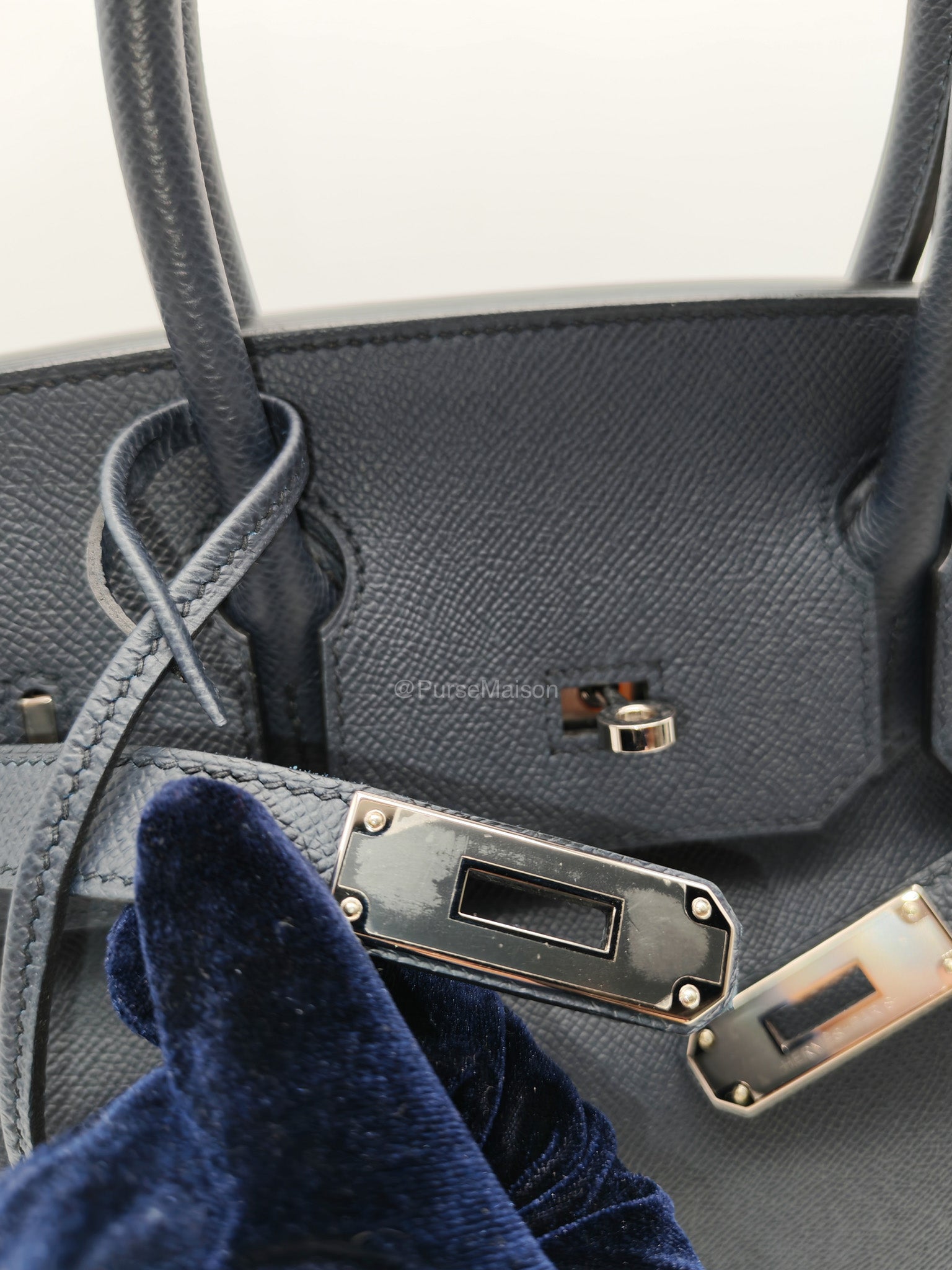 Birkin 30 Retourne in Bleu Indigo Epsom Leather Palladium Hardware Stamp Y(2020)