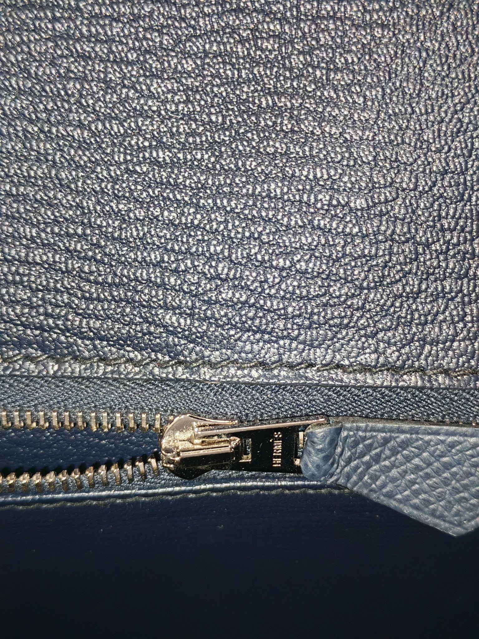 Birkin 30 Retourne in Bleu Indigo Epsom Leather Palladium Hardware Stamp Y(2020)