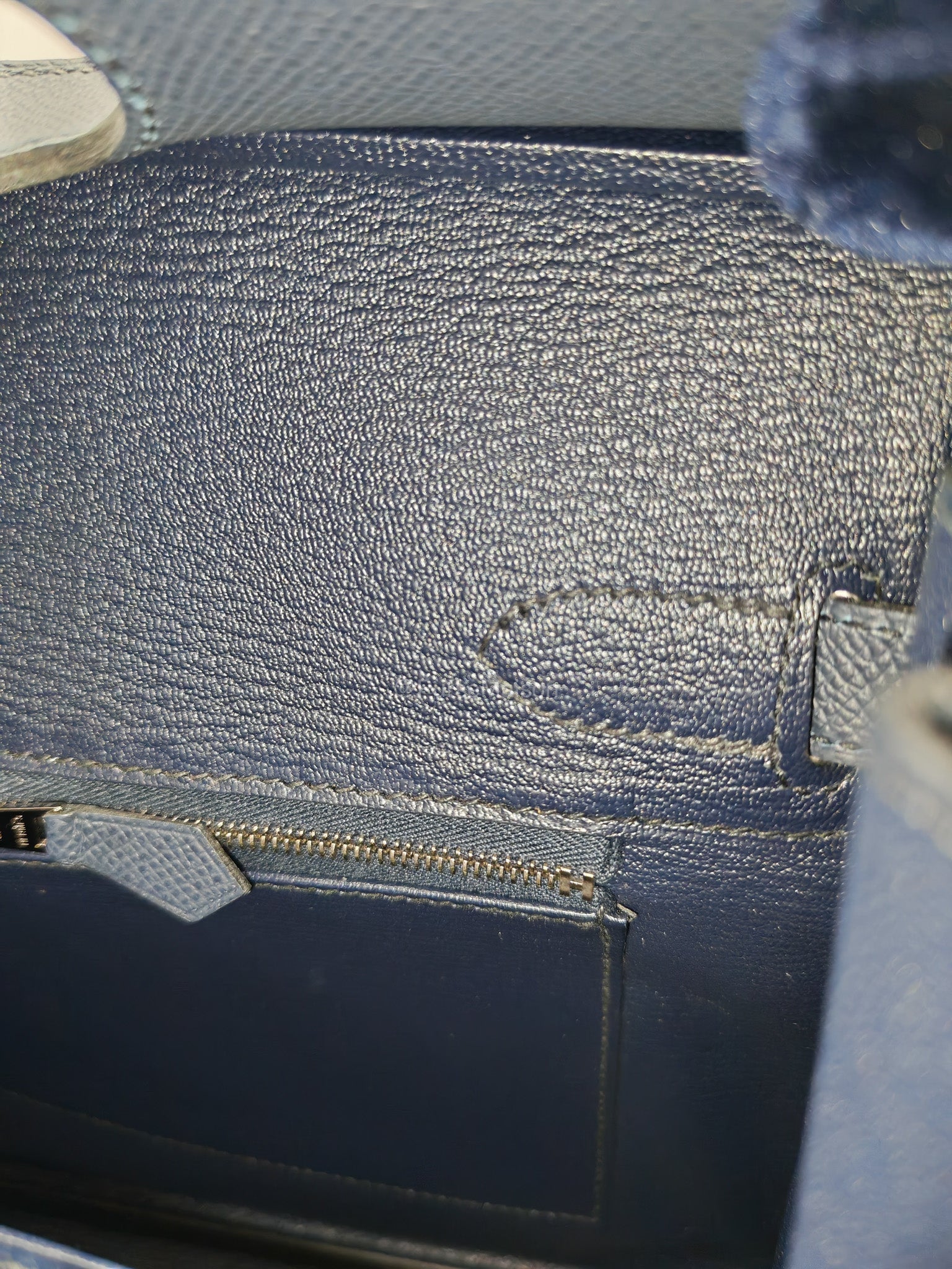 Birkin 30 Retourne in Bleu Indigo Epsom Leather Palladium Hardware Stamp Y(2020)