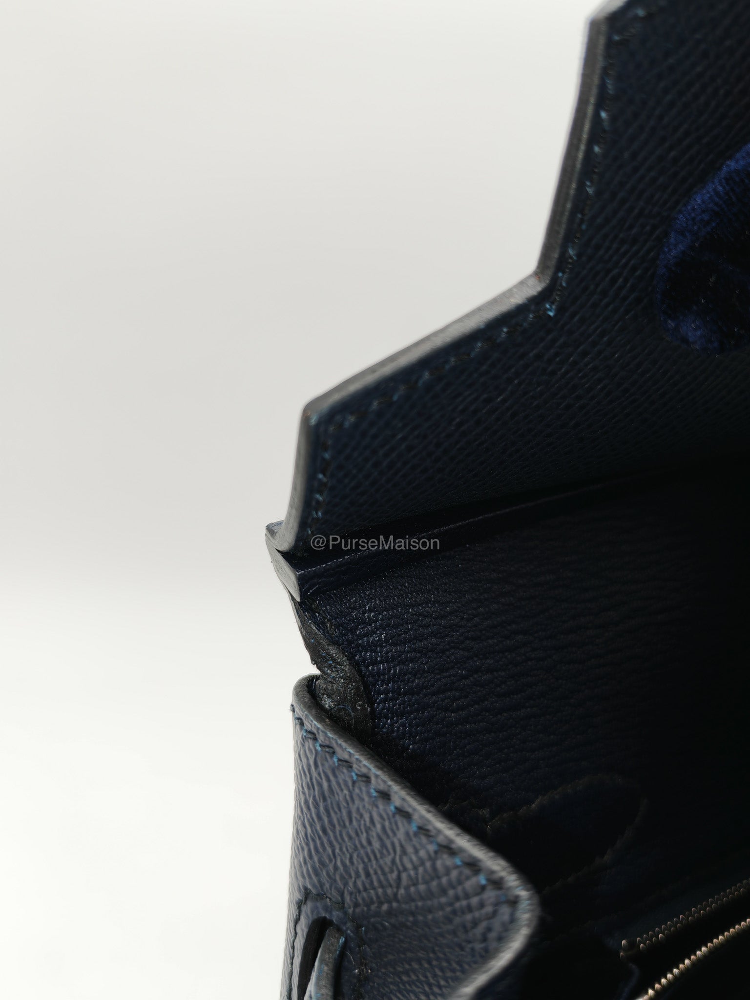 Birkin 30 Retourne in Bleu Indigo Epsom Leather Palladium Hardware Stamp Y(2020)