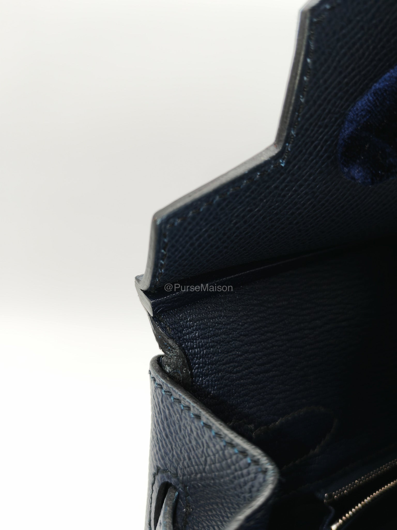 Birkin 30 Retourne in Bleu Indigo Epsom Leather Palladium Hardware Stamp Y(2020)