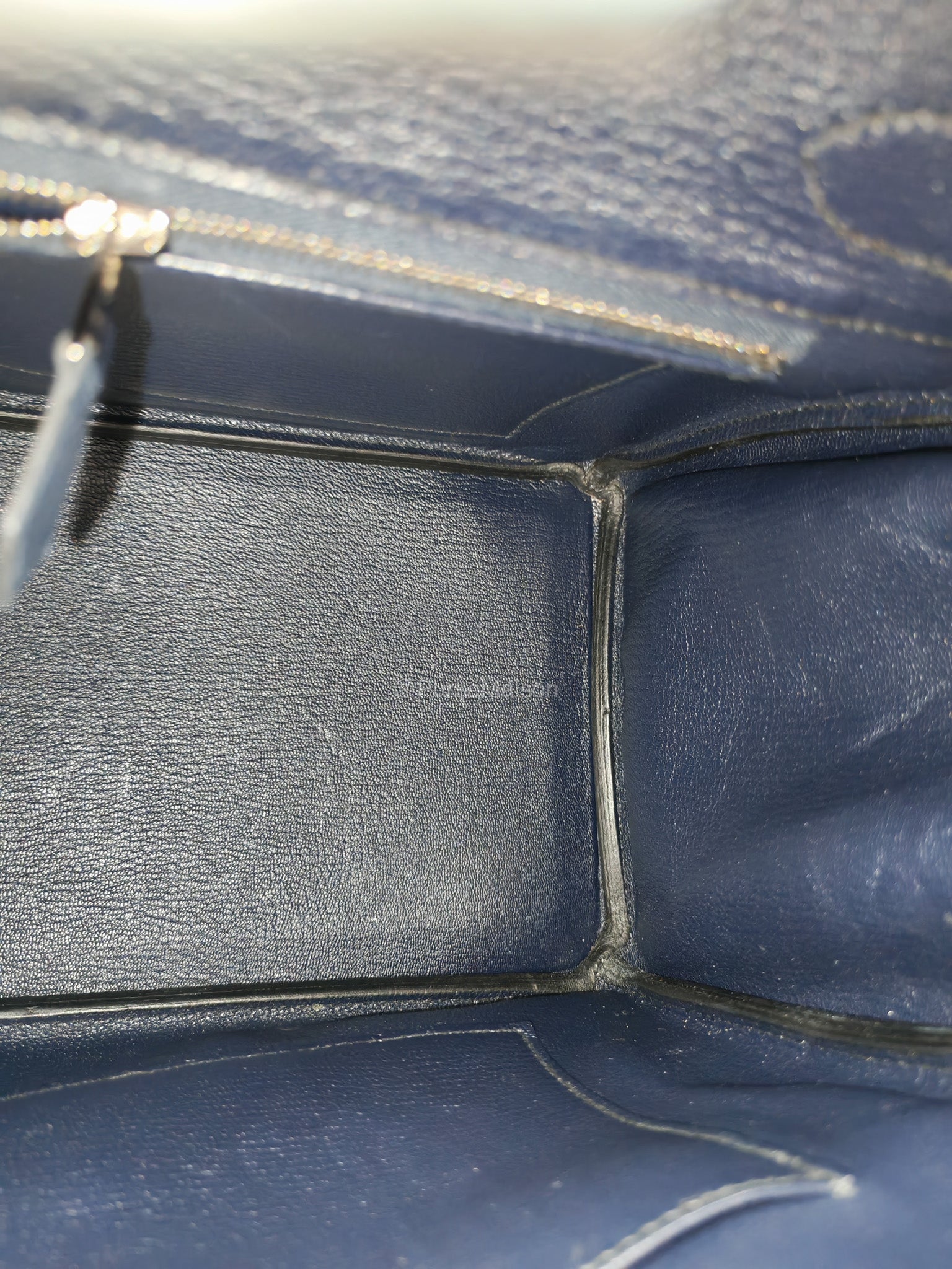 Birkin 30 Retourne in Bleu Indigo Epsom Leather Palladium Hardware Stamp Y(2020)