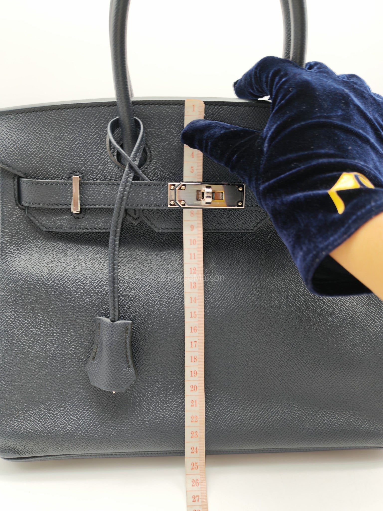 Birkin 30 Retourne in Bleu Indigo Epsom Leather Palladium Hardware Stamp Y(2020)