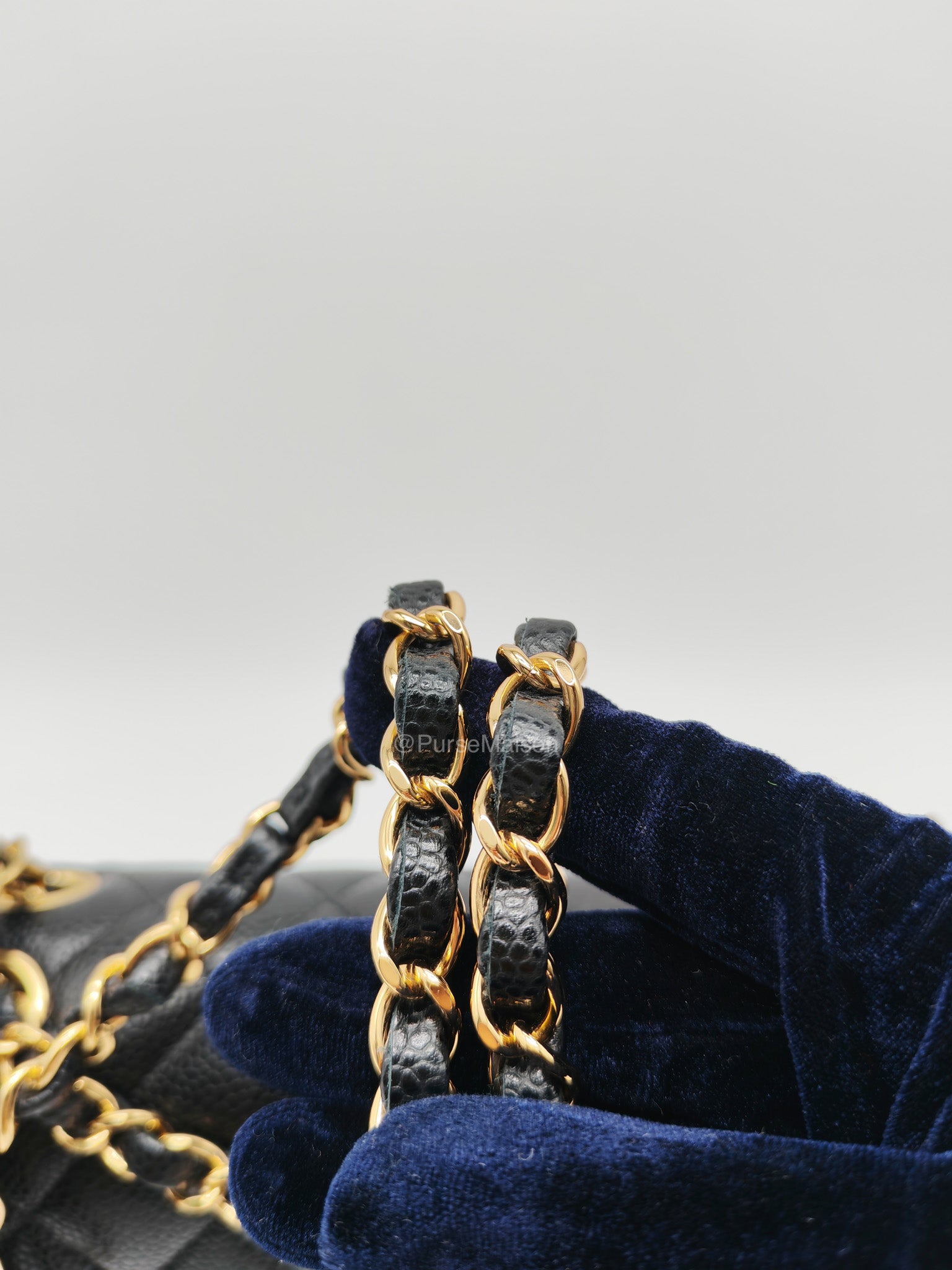 Chanel Classic Double Flap Medium in Black Caviar Leather Gold Hardware (Microchip)