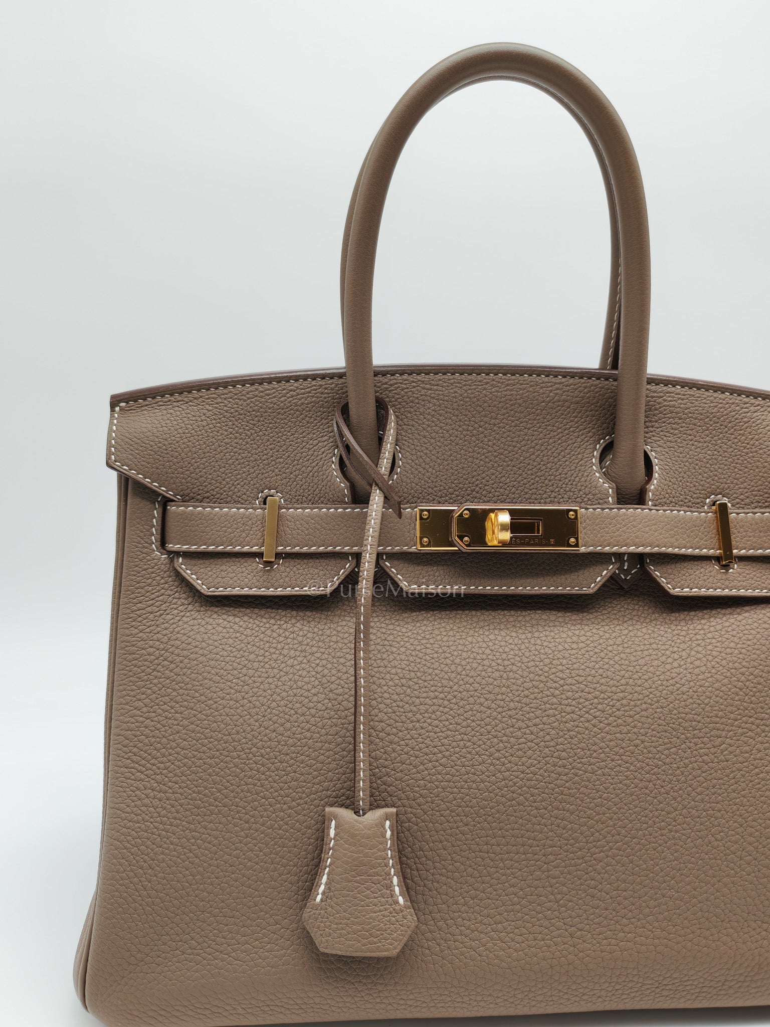 Birkin 30 in Etoupe Togo Leather & Gold Hardware Stamp A (2017)