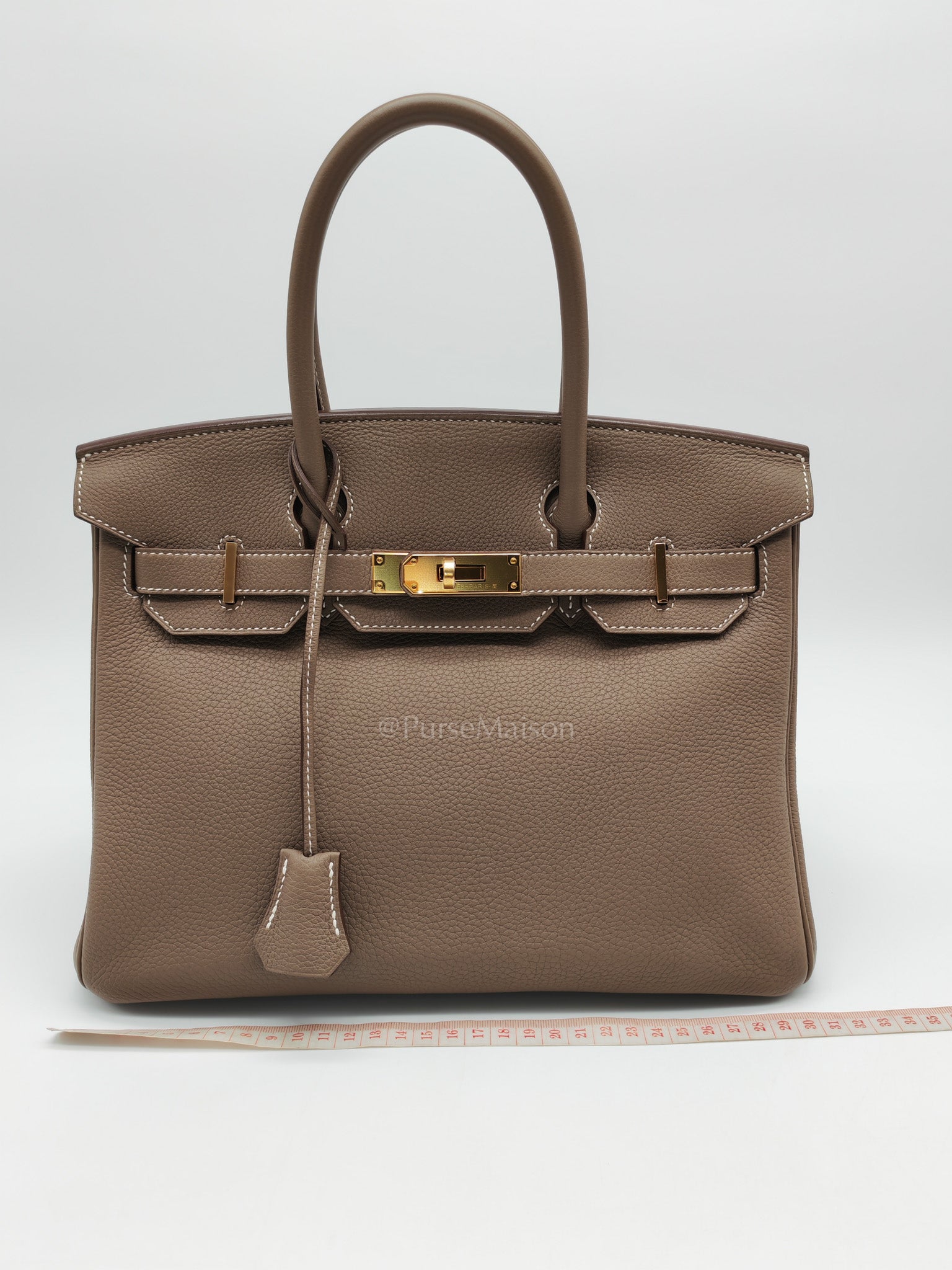 Birkin 30 in Etoupe Togo Leather & Gold Hardware Stamp A (2017)