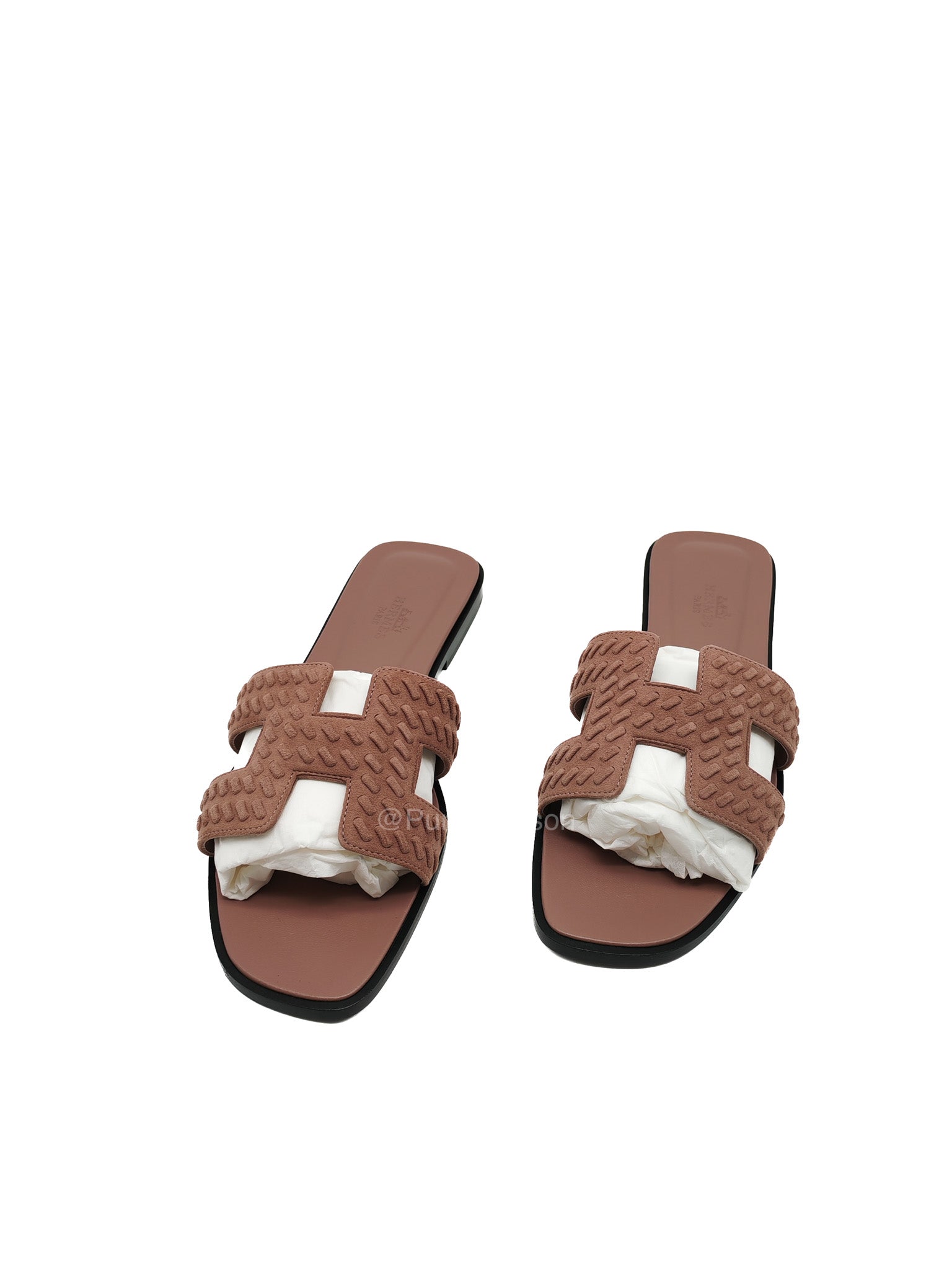 Hermes Oran Sandal in Rose Antigue Suede Leather Size 38 EU(24cm)
