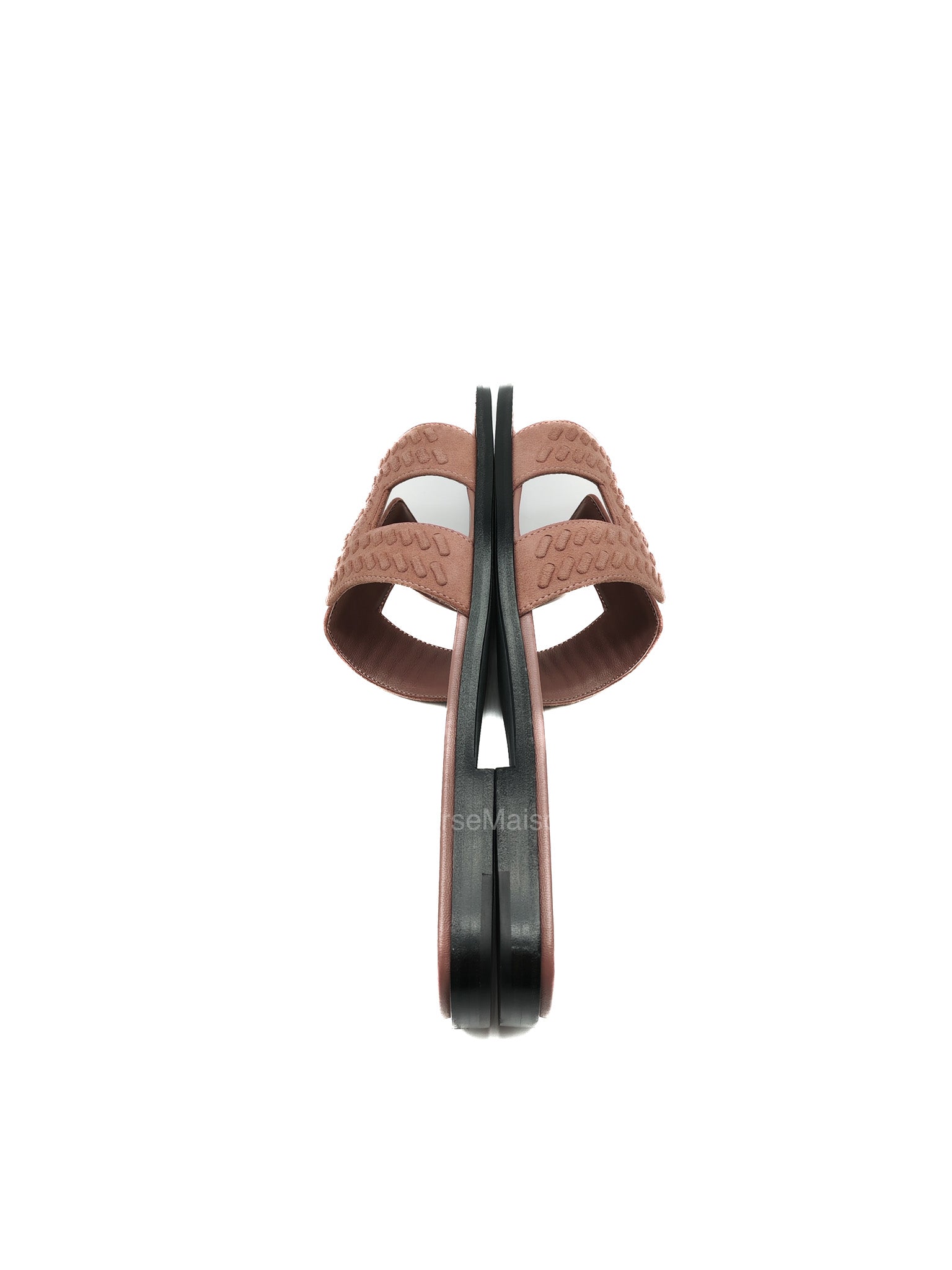 Hermes Oran Sandal in Rose Antigue Suede Leather Size 38 EU(24cm)