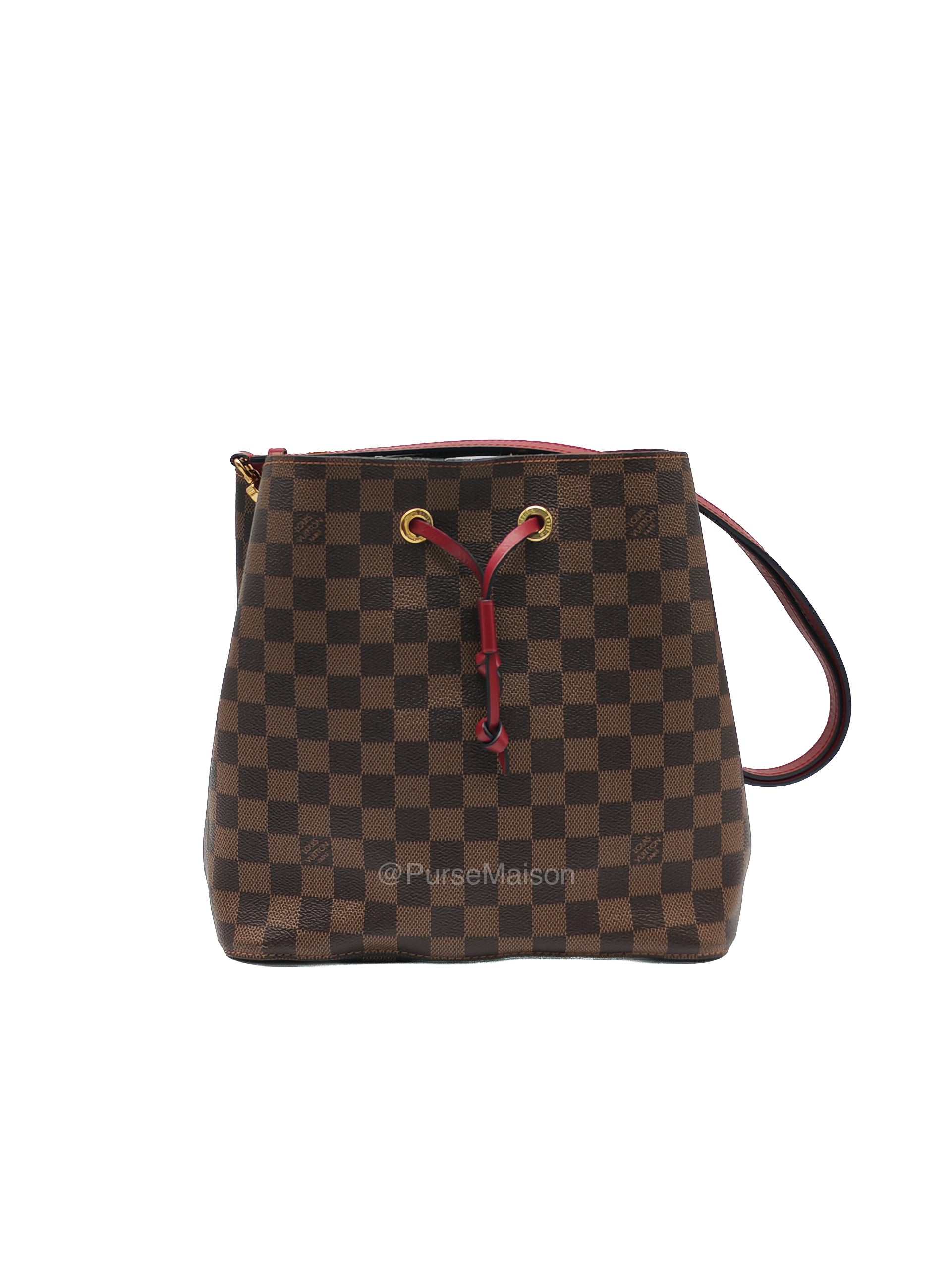 Louis Vuitton Neo Noe MM in Damiere Ebene Canvas and Gold Hardware (Datecode: AH4159)