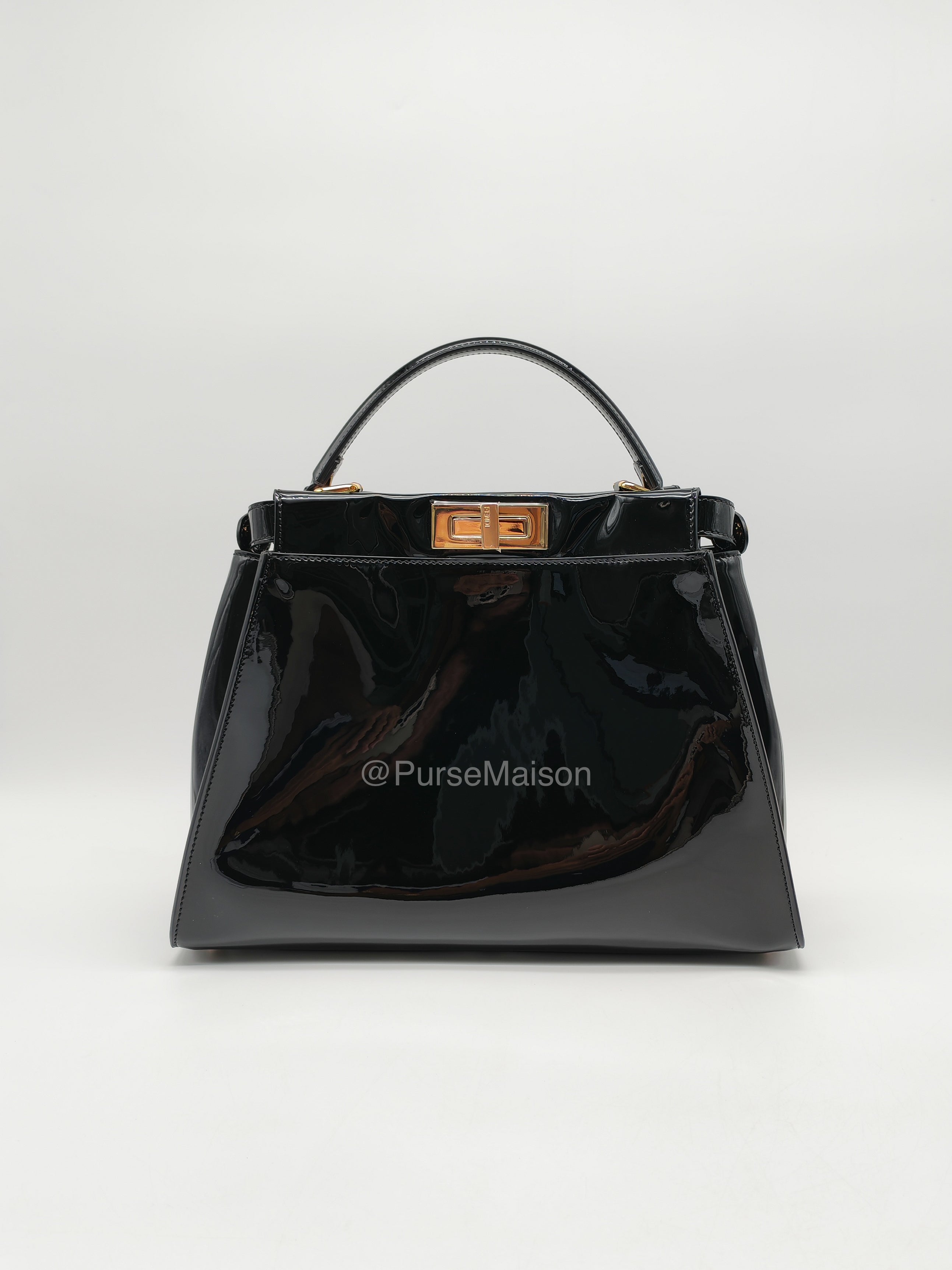 Fendi Peekaboo Defende Cover in Zucca Print Coated Canvas and Gold Hardware