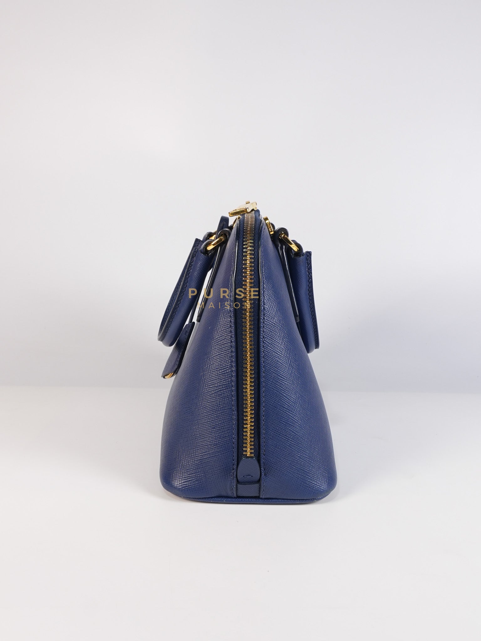 Promenade 2Way Shoulder Bag in Dark Blue Saffiano Lux Leather