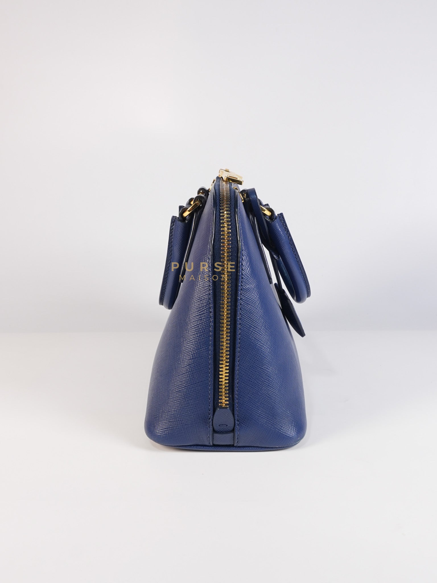 Promenade 2Way Shoulder Bag in Dark Blue Saffiano Lux Leather