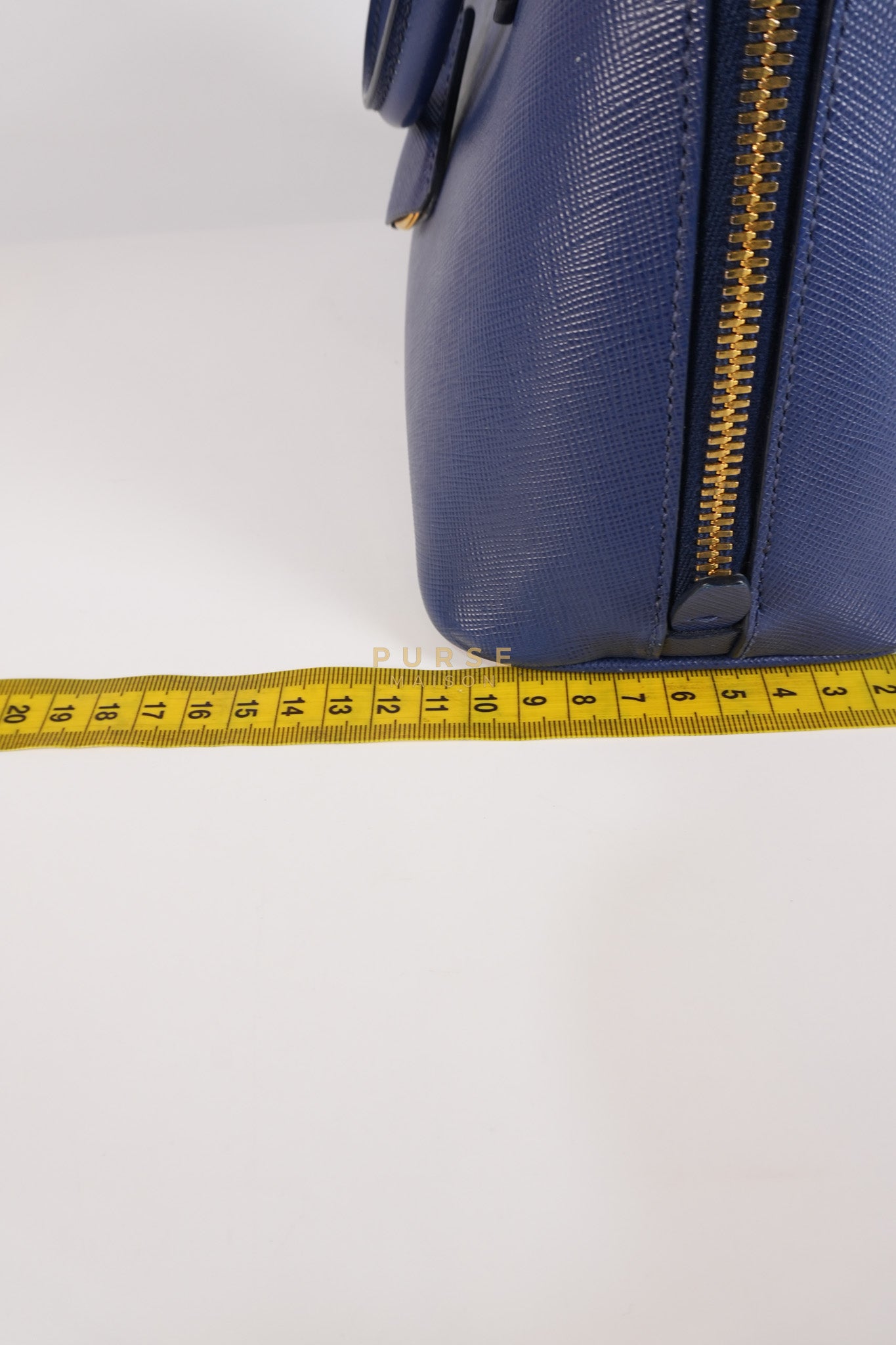 Promenade 2Way Shoulder Bag in Dark Blue Saffiano Lux Leather