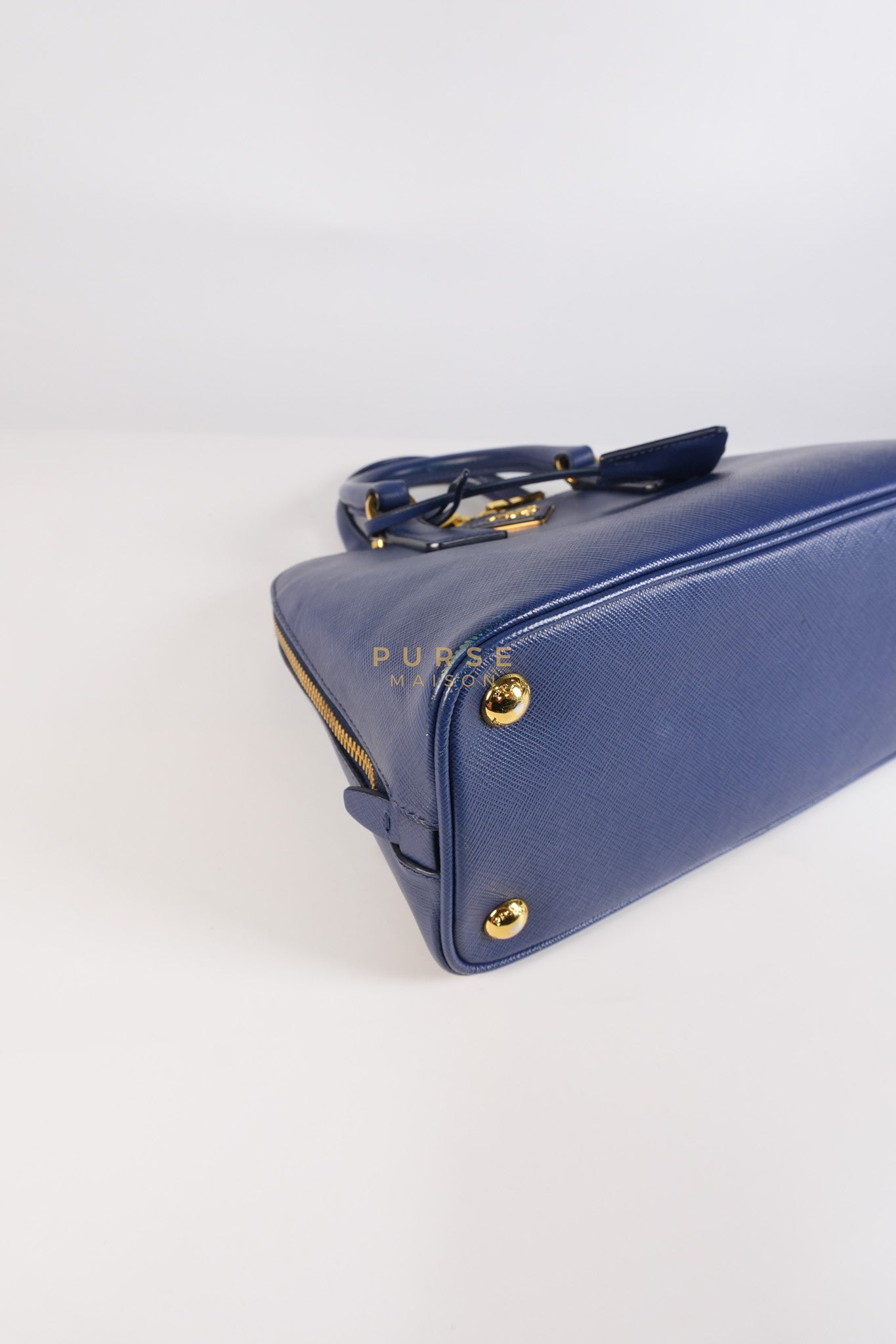 Promenade 2Way Shoulder Bag in Dark Blue Saffiano Lux Leather