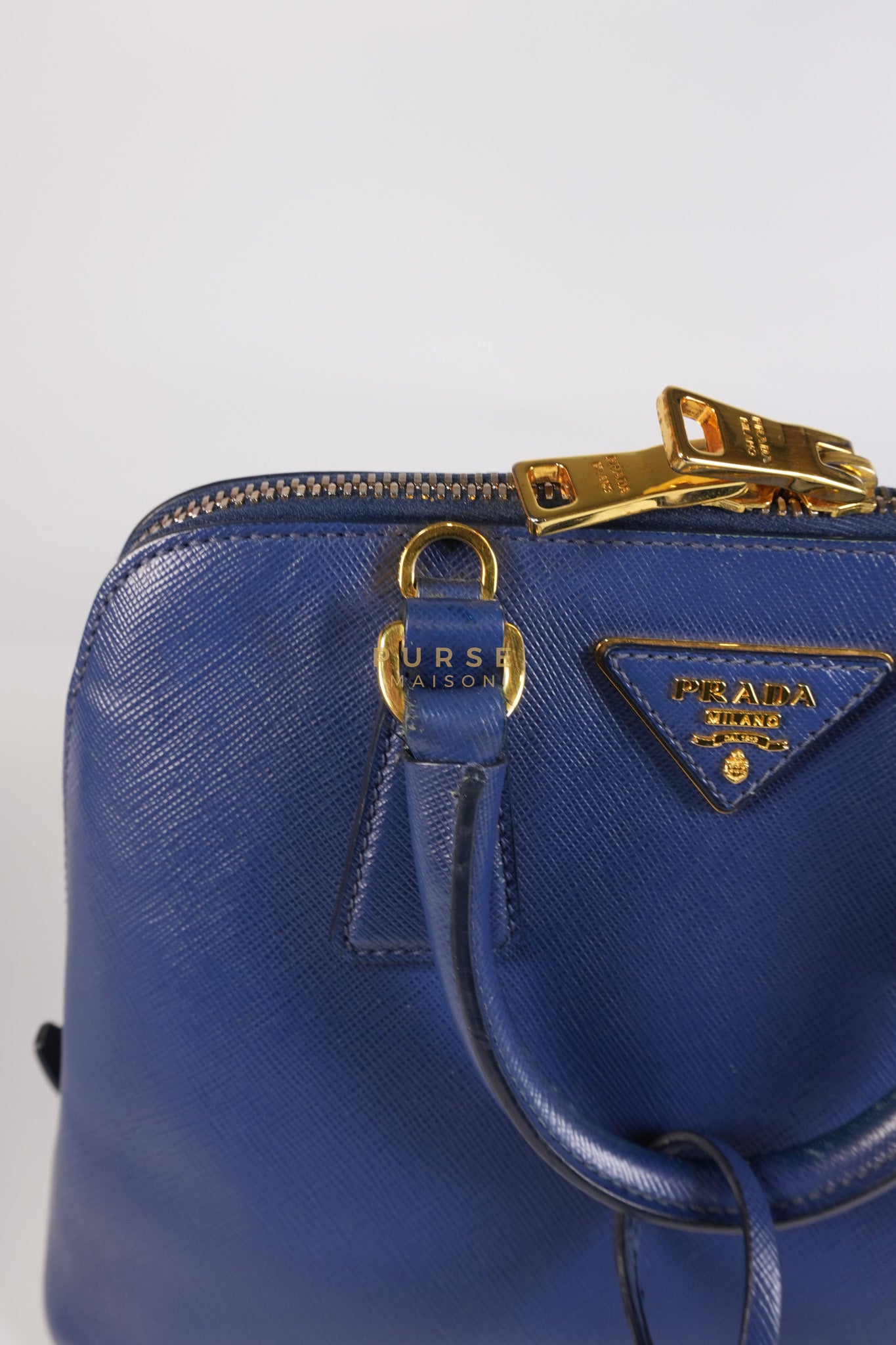 Promenade 2Way Shoulder Bag in Dark Blue Saffiano Lux Leather