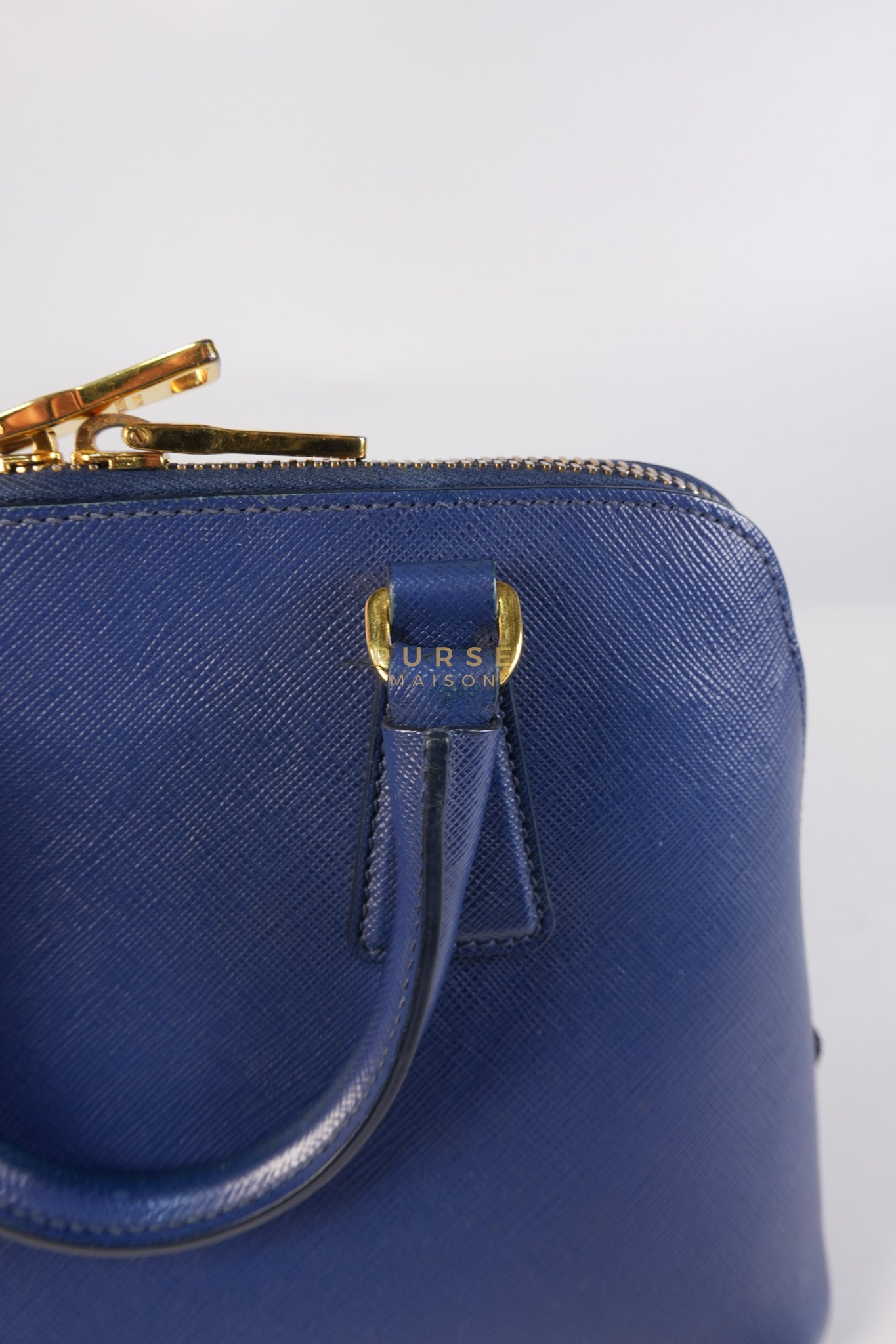 Promenade 2Way Shoulder Bag in Dark Blue Saffiano Lux Leather