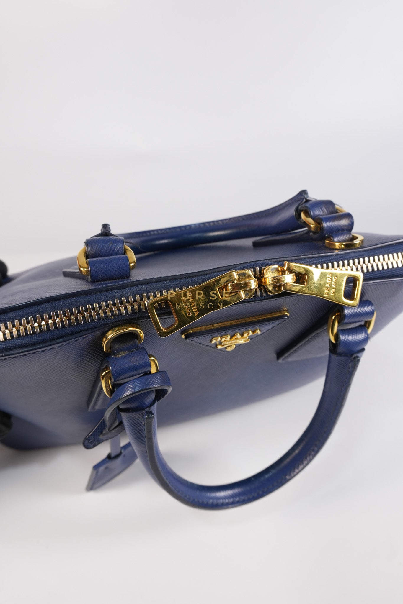 Promenade 2Way Shoulder Bag in Dark Blue Saffiano Lux Leather