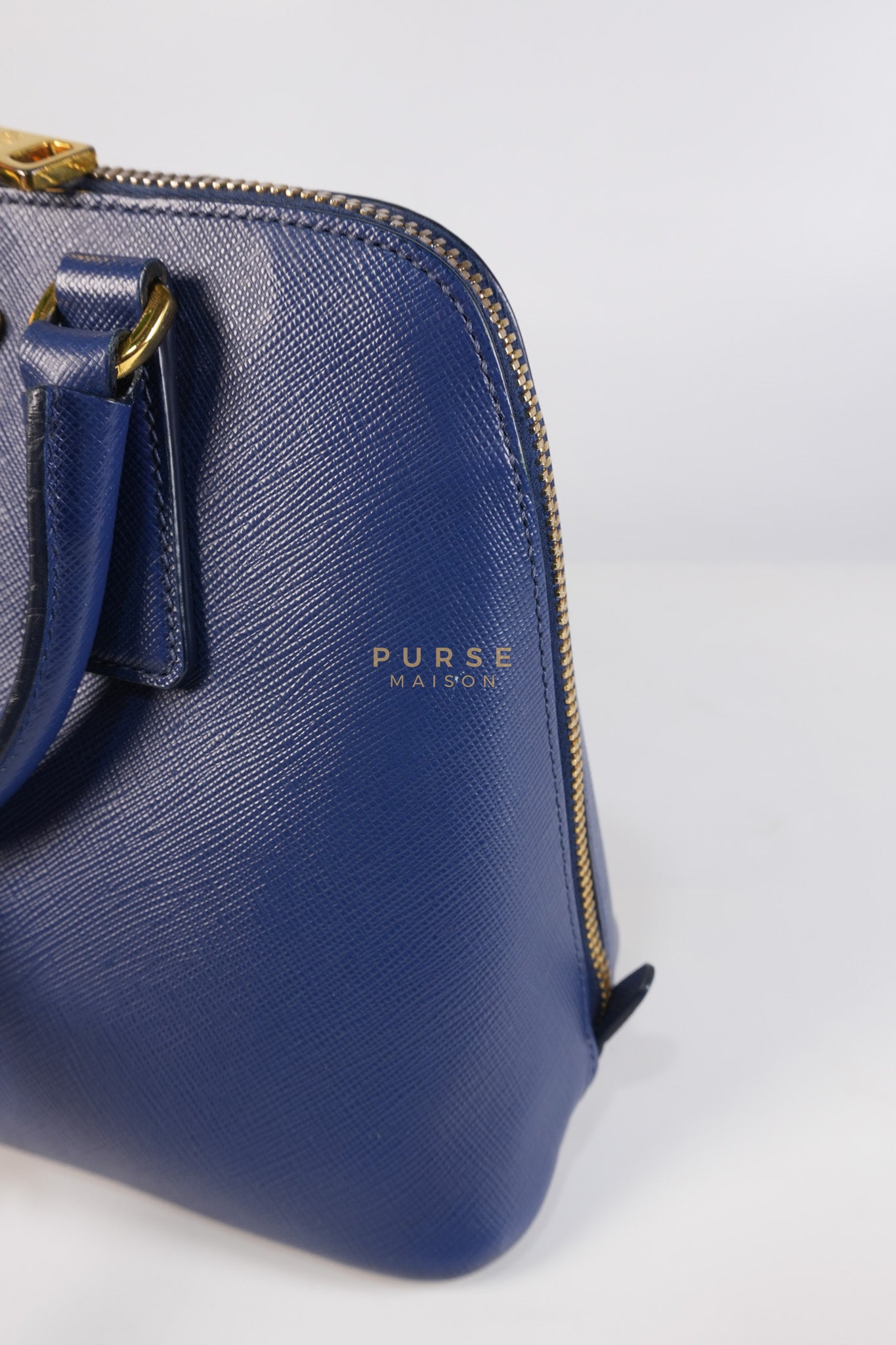 Promenade 2Way Shoulder Bag in Dark Blue Saffiano Lux Leather