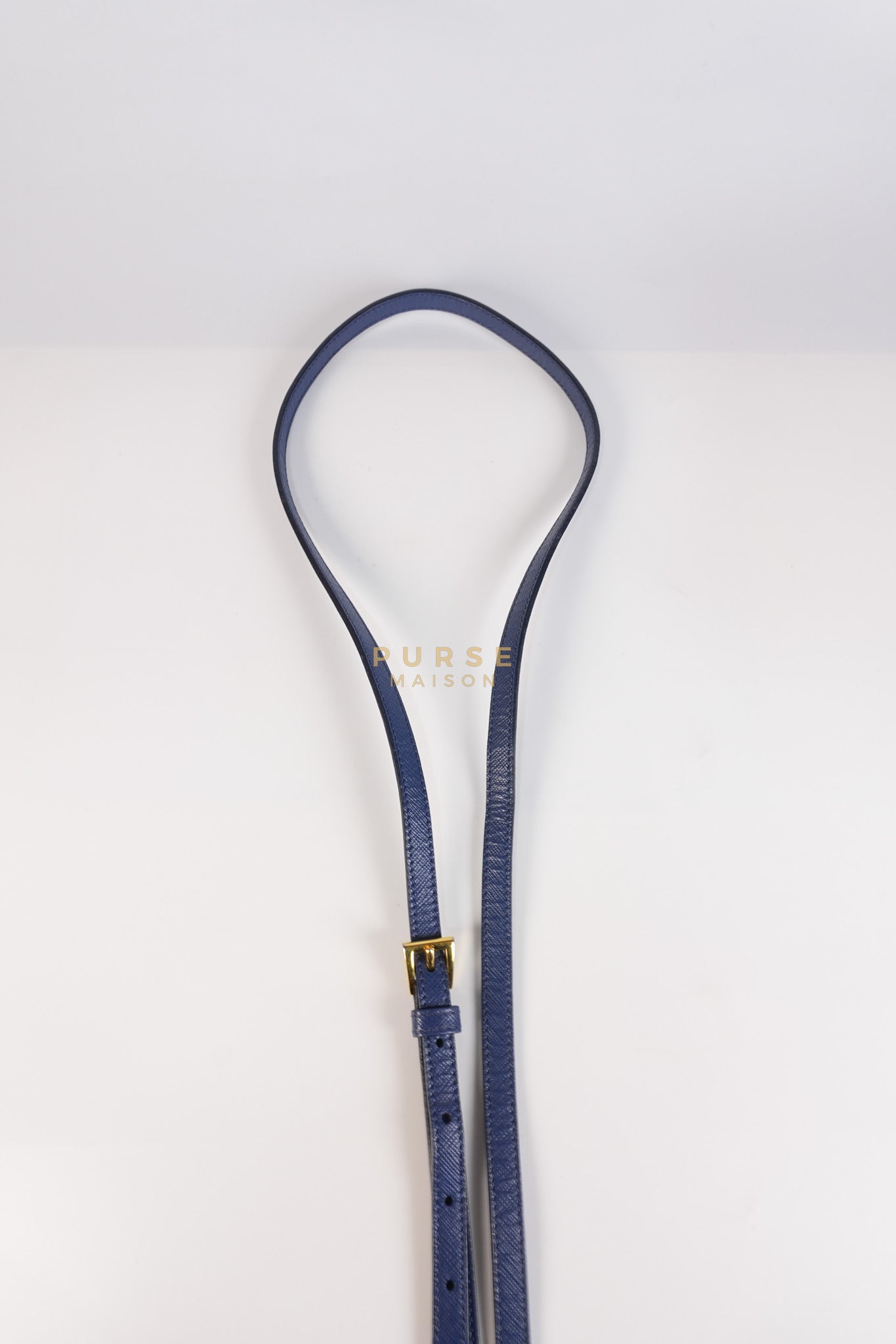 Promenade 2Way Shoulder Bag in Dark Blue Saffiano Lux Leather