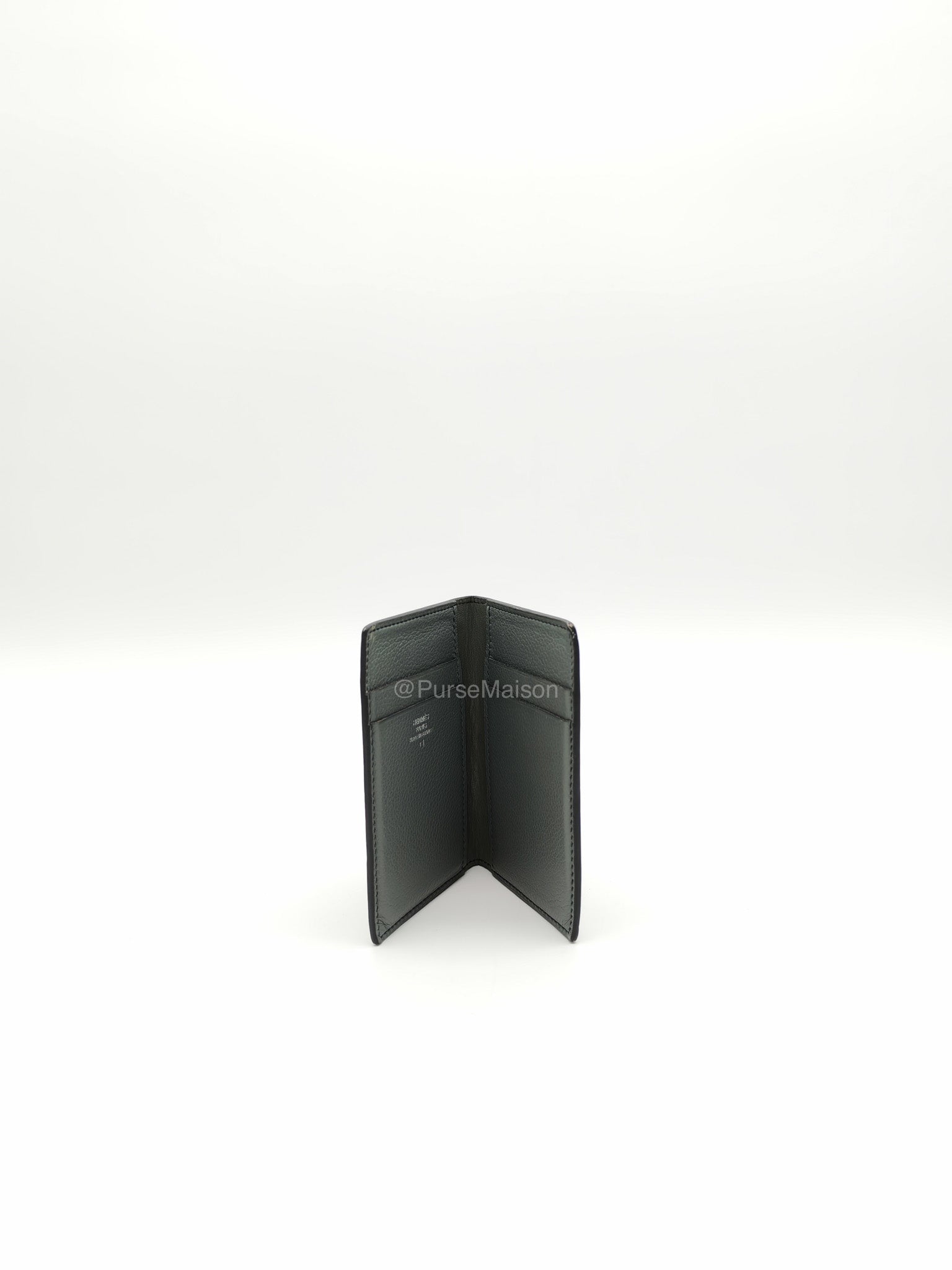 Hermes Card Holder in Vert Fonce Shiny Alligator Leather Stamp Y(2020)