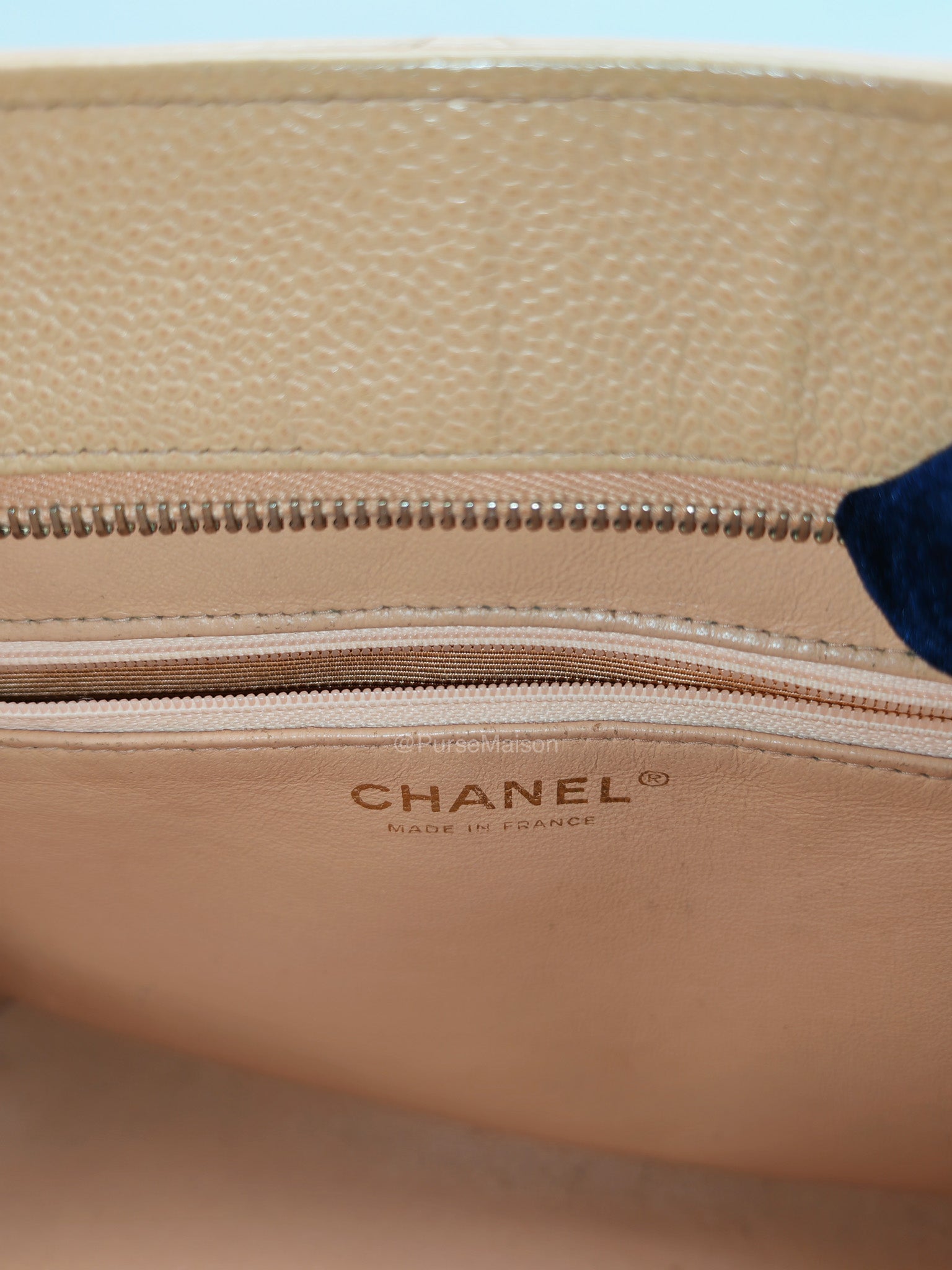 Chanel Vintage Medallion Tote Bag in Peach Caviar Leather Gold Hardware (Series 8)