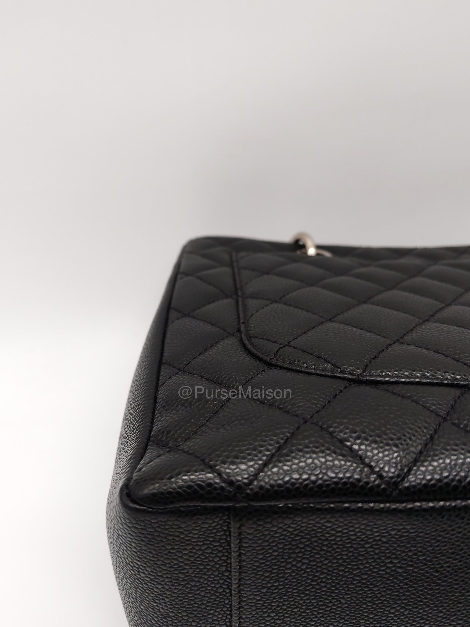 Chanel Grand Shopping Tote (GST) in Black Caviar Leather and Silver Hardware Series 18