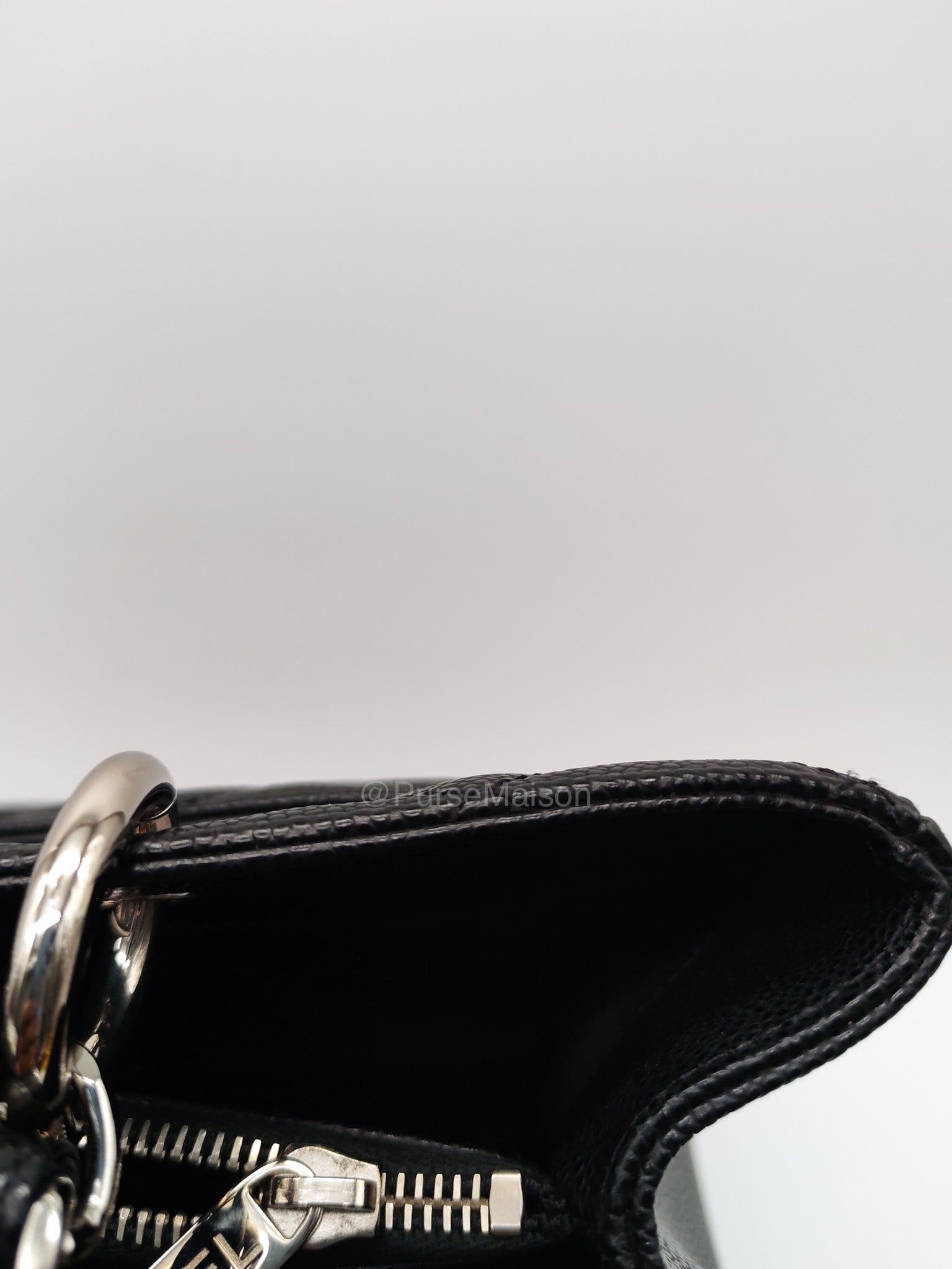 Chanel Grand Shopping Tote (GST) in Black Caviar Leather and Silver Hardware Series 18