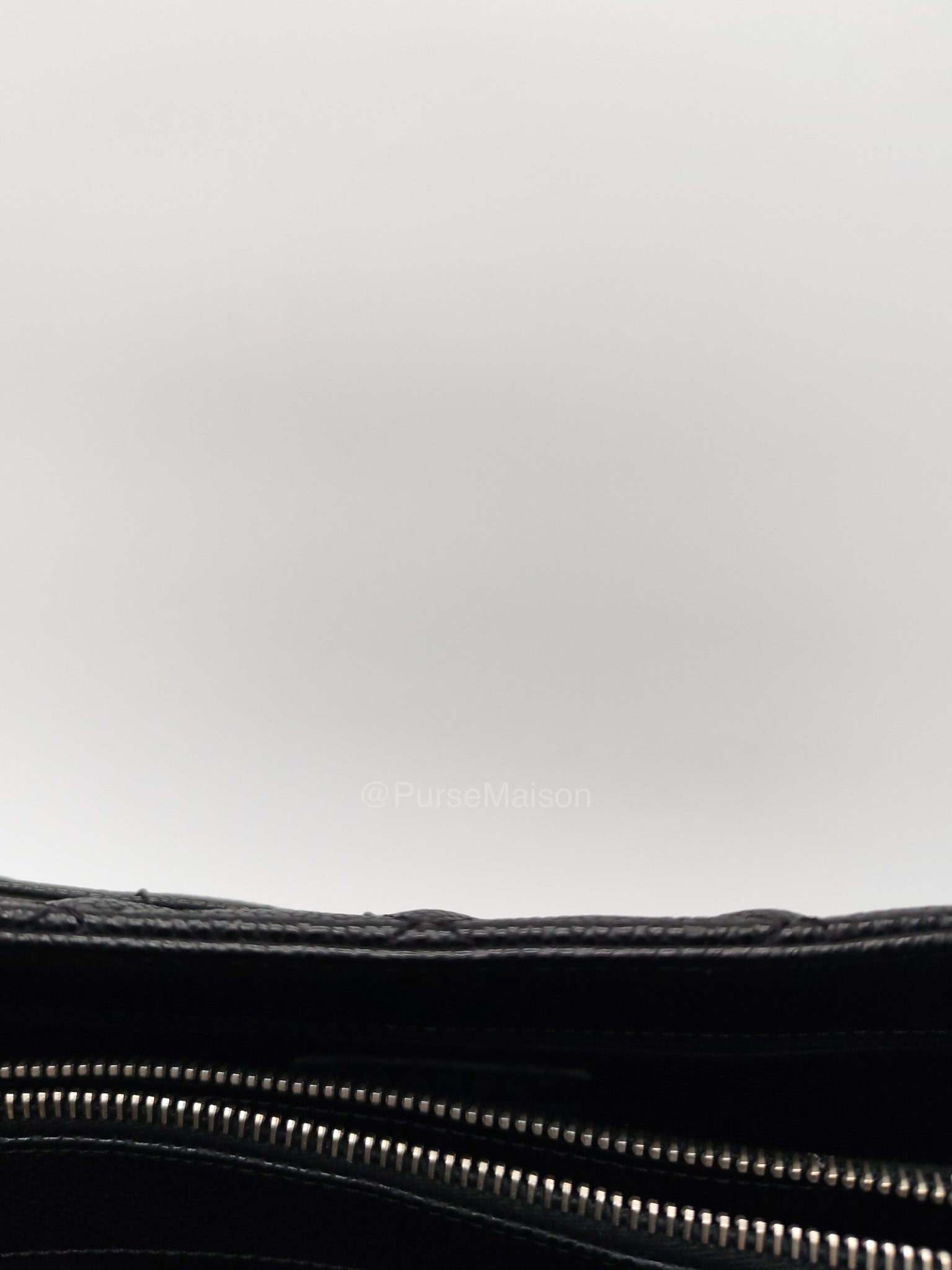 Chanel Grand Shopping Tote (GST) in Black Caviar Leather and Silver Hardware Series 18