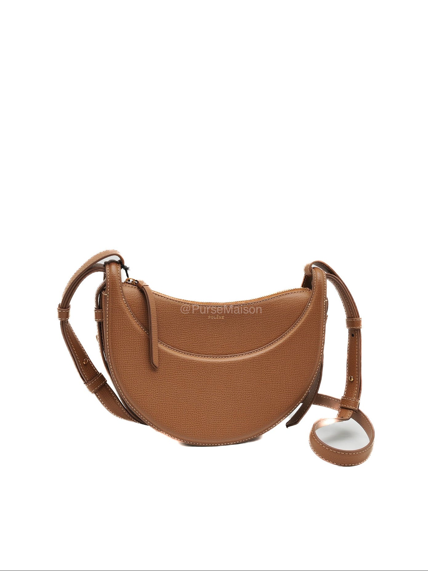 Polene Numero Dix Bag in Camel Grained Leather