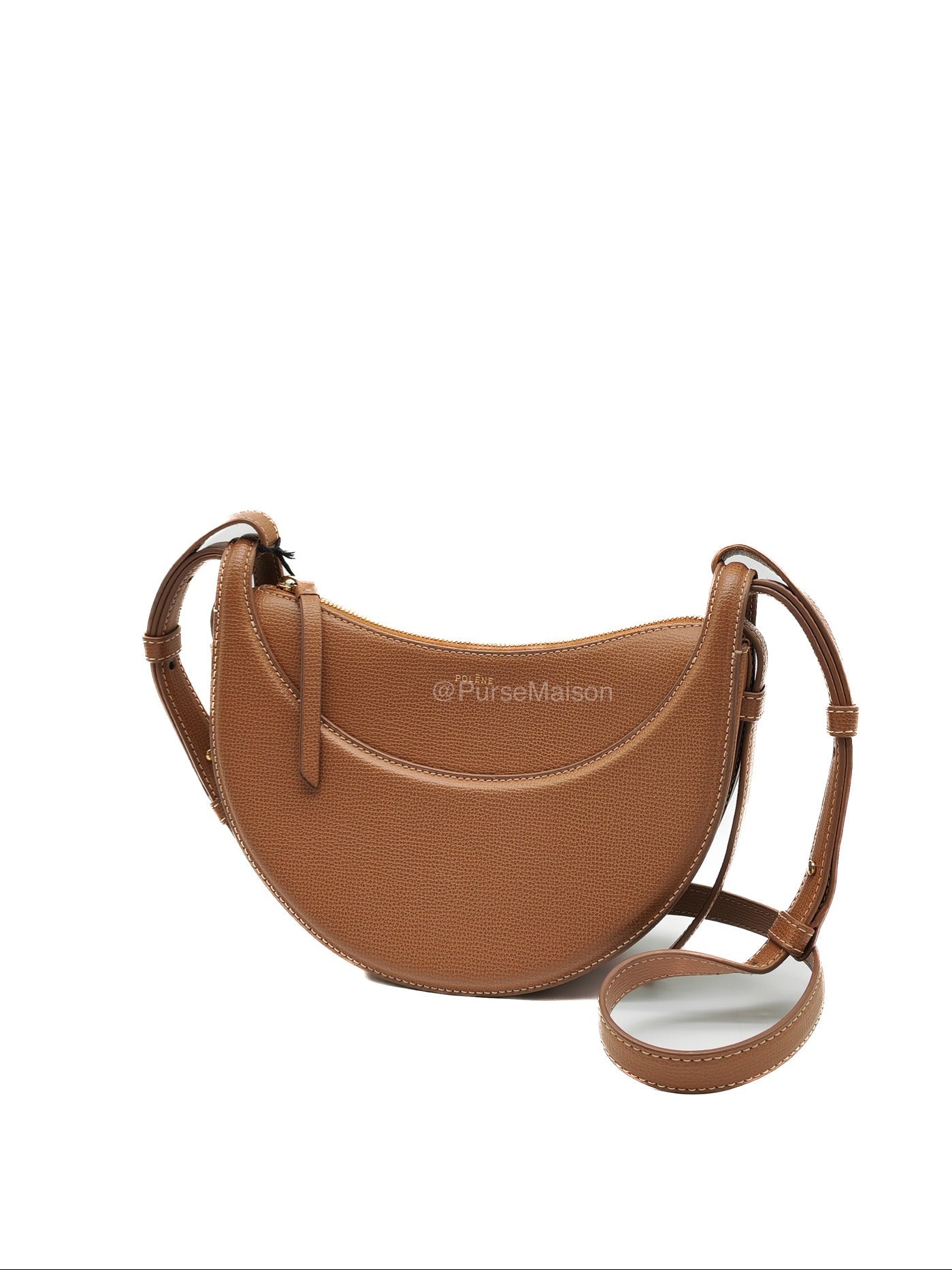 Polene Numero Dix Bag in Camel Grained Leather