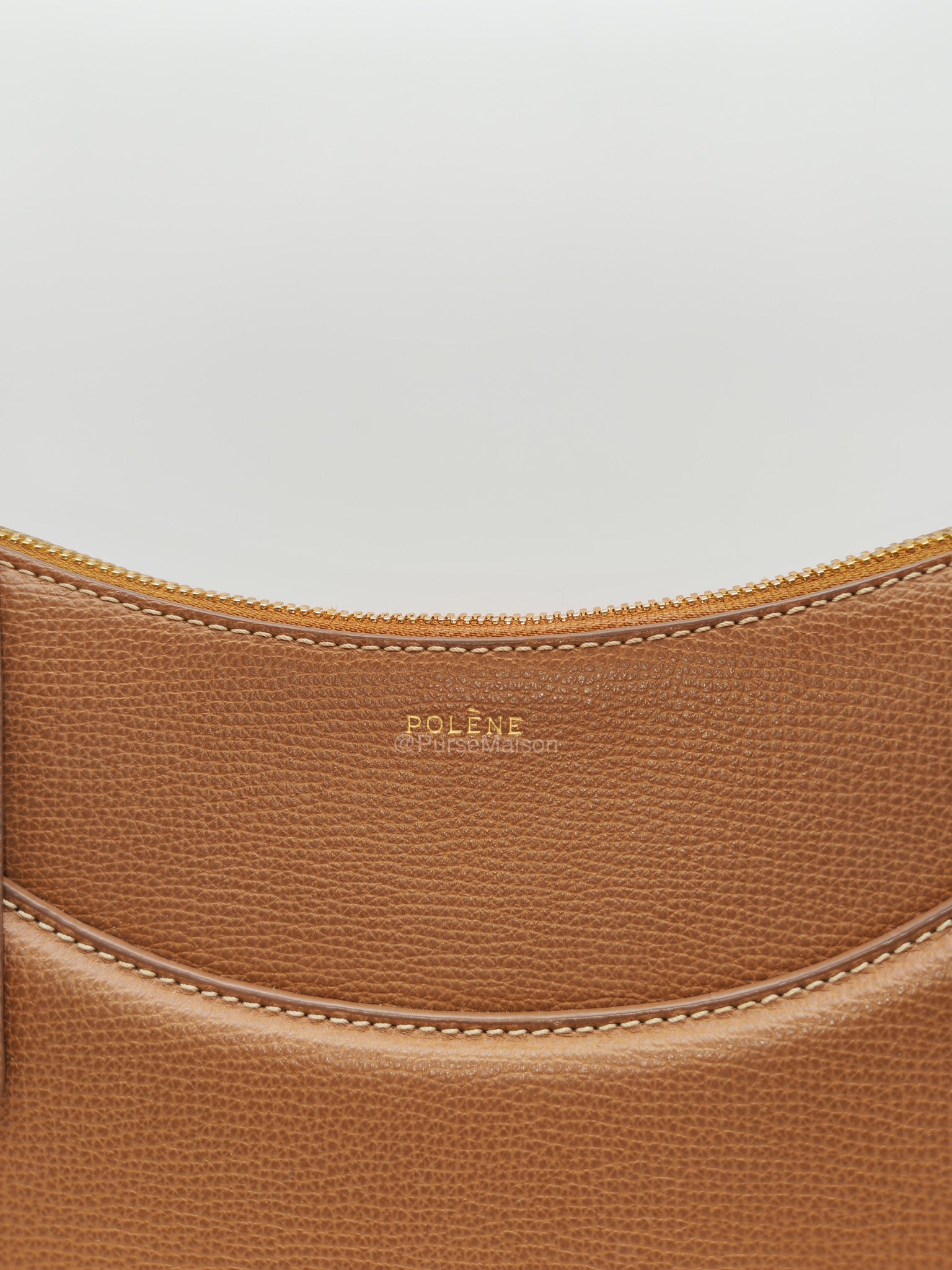 Polene Numero Dix Bag in Camel Grained Leather