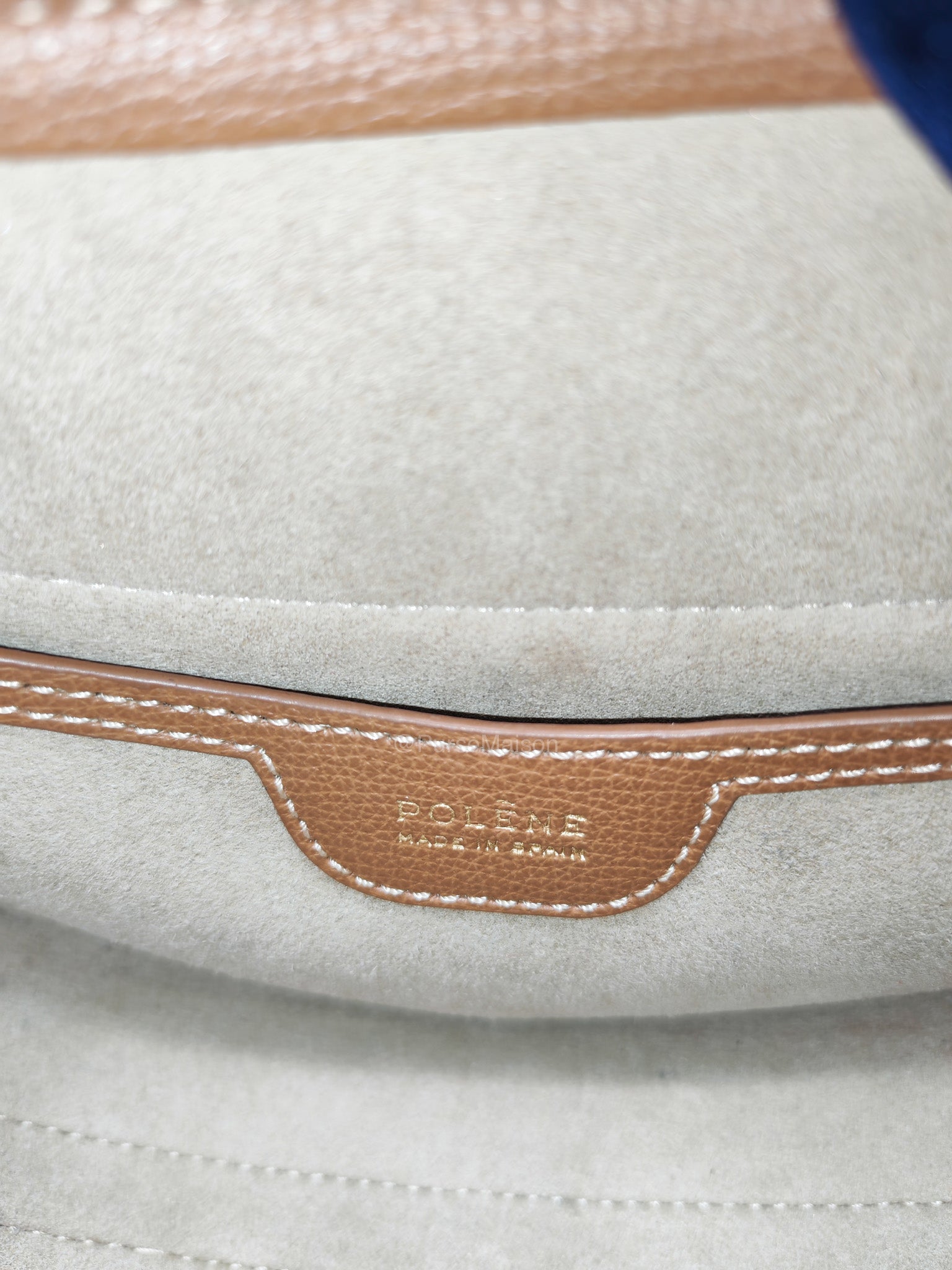 Polene Numero Dix Bag in Camel Grained Leather