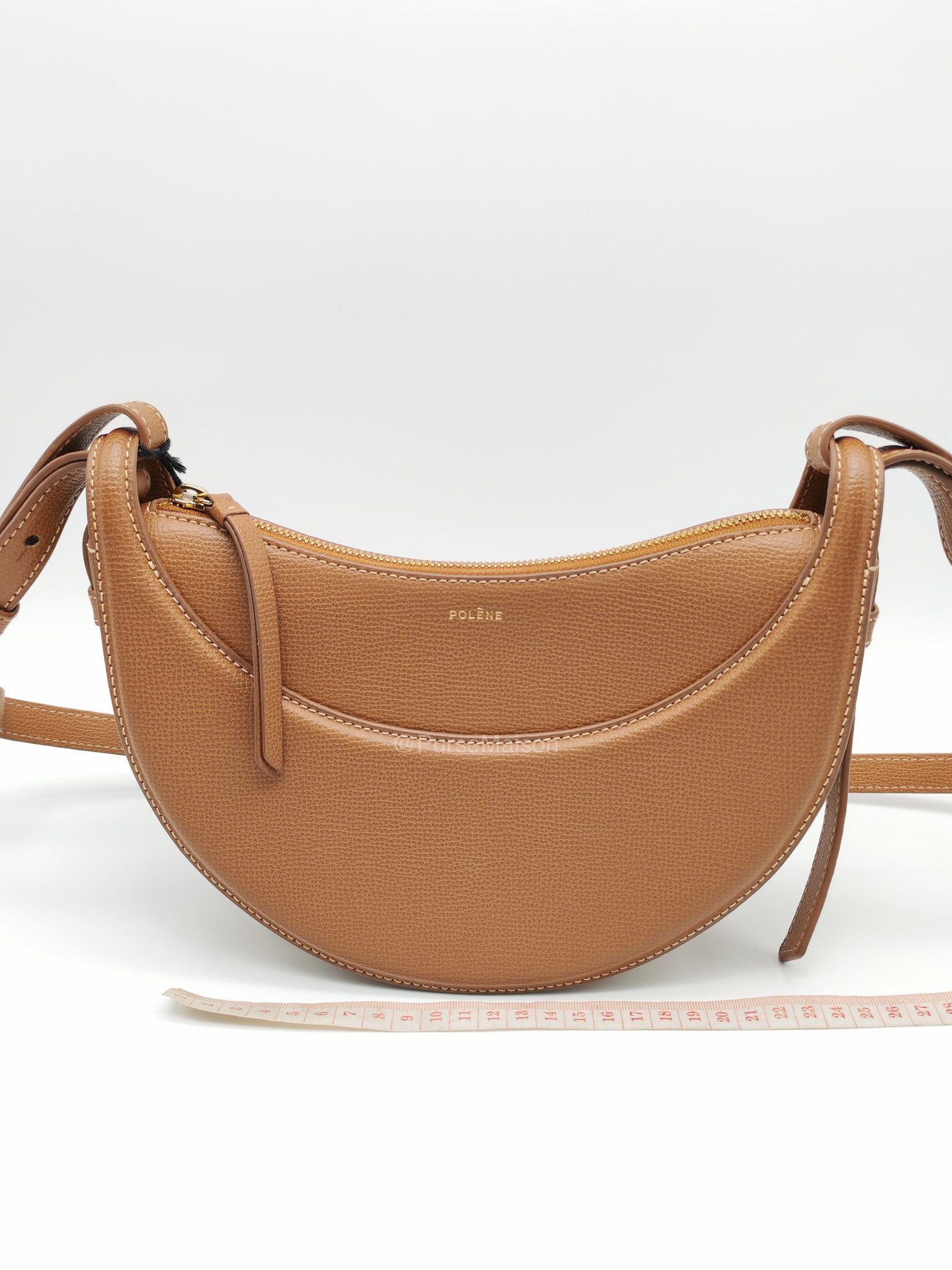 Polene Numero Dix Bag in Camel Grained Leather