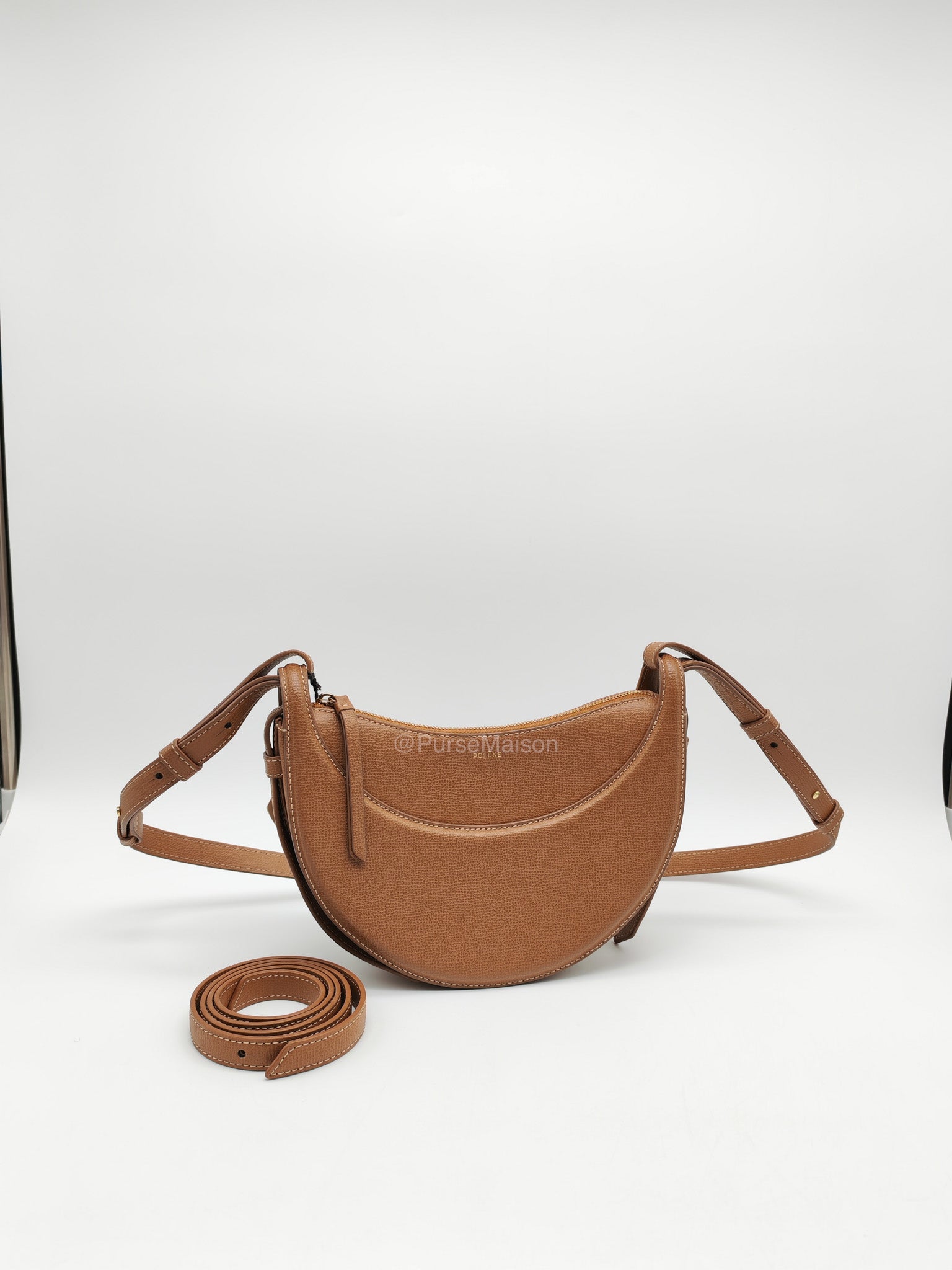 Polene Numero Dix Bag in Camel Grained Leather
