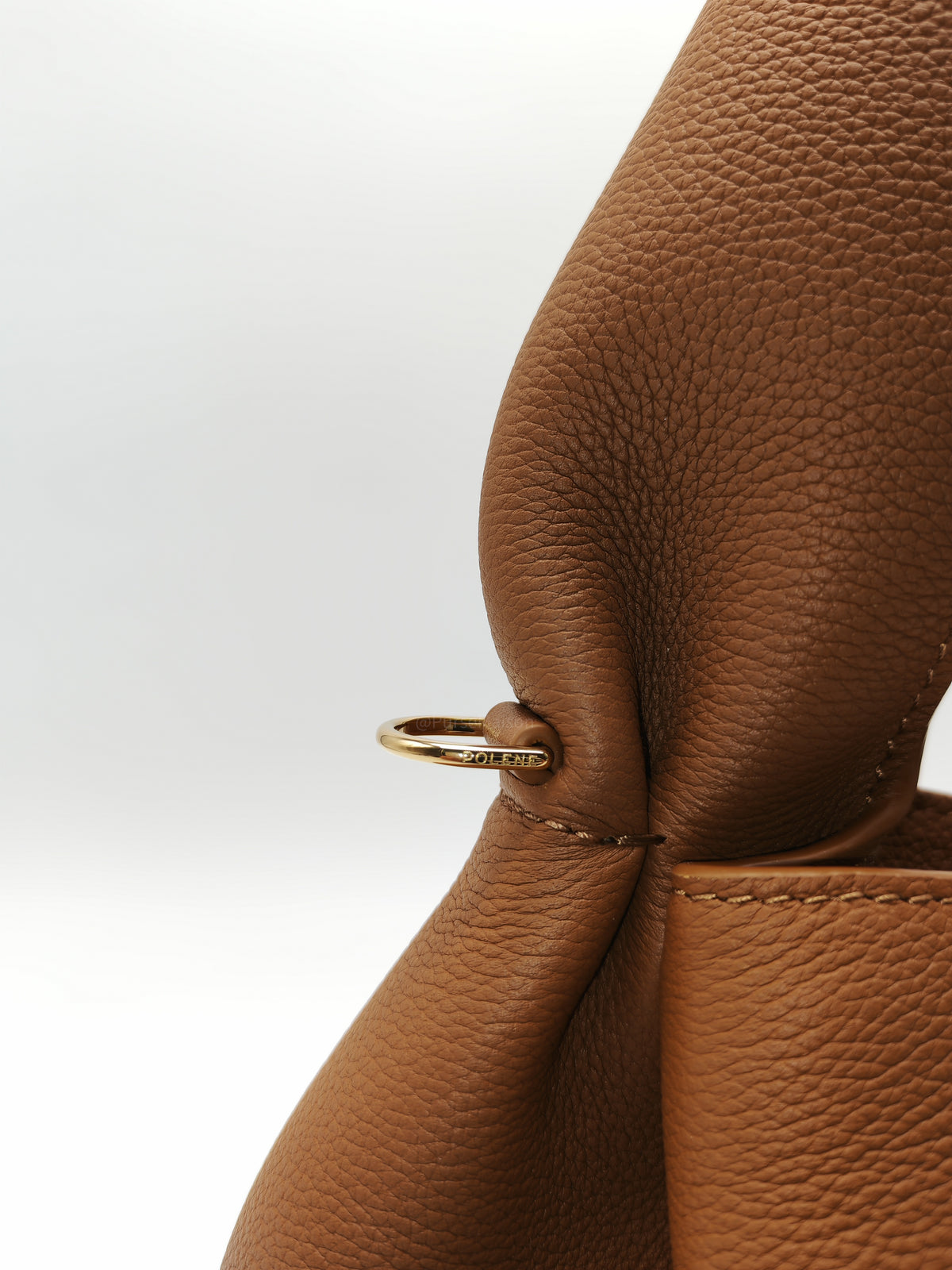Polene Numéro Neuf East West in Camel Graine Textured Leather