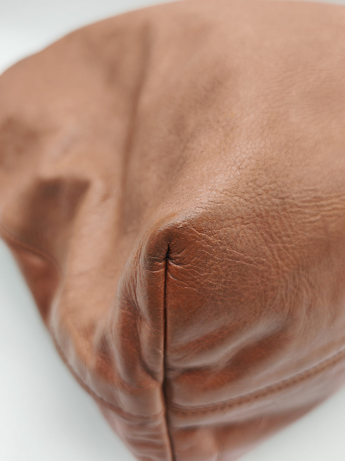 Prada Vitello Shine 2-way Tote Bag in Tan Vitello Daino Leather and Silver Hardware