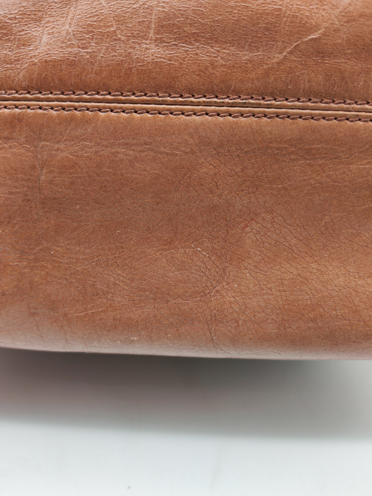 Prada Vitello Shine 2-way Tote Bag in Tan Vitello Daino Leather and Silver Hardware