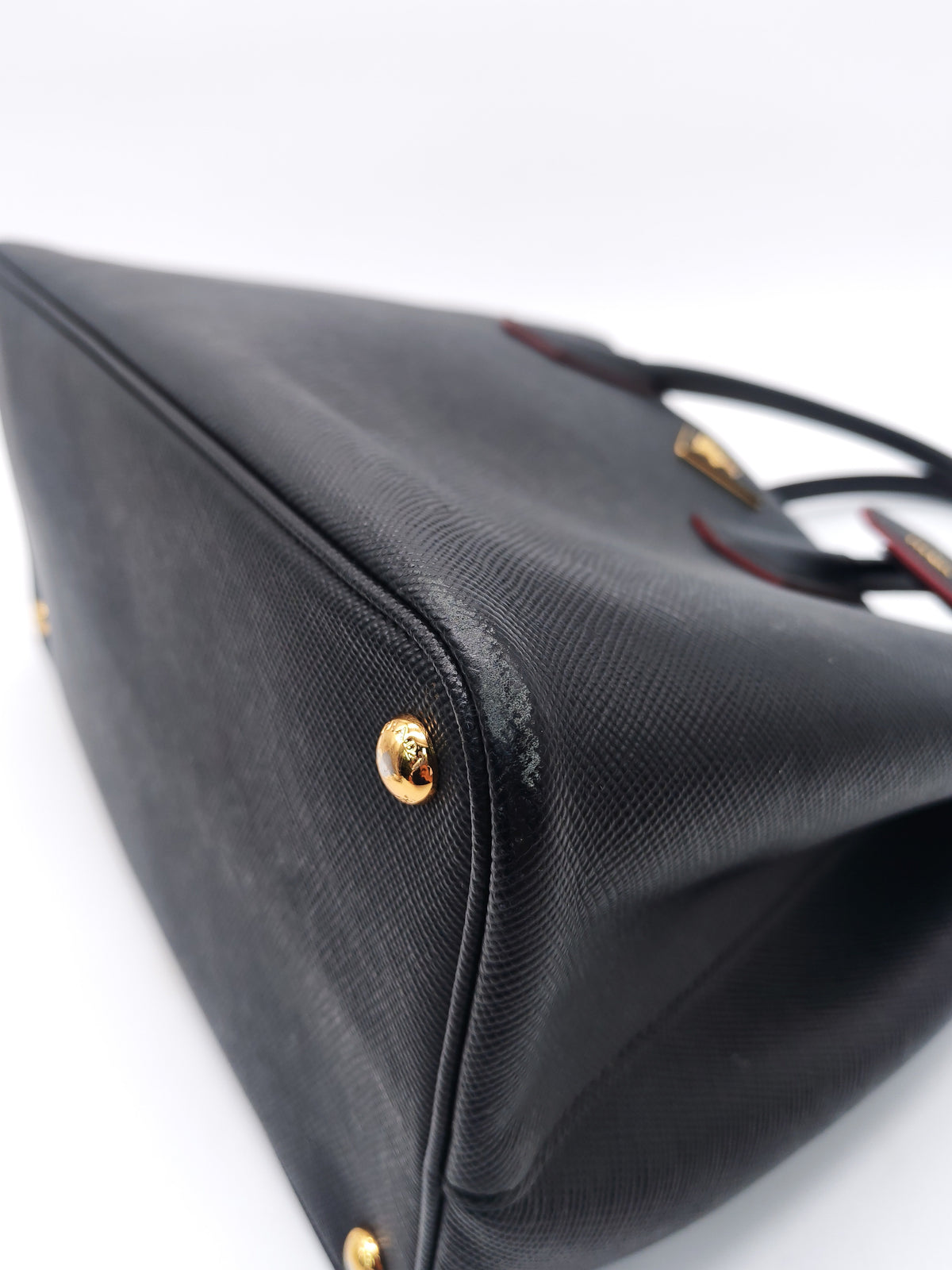Prada Saffiano Cuir Black Double Bag Medium