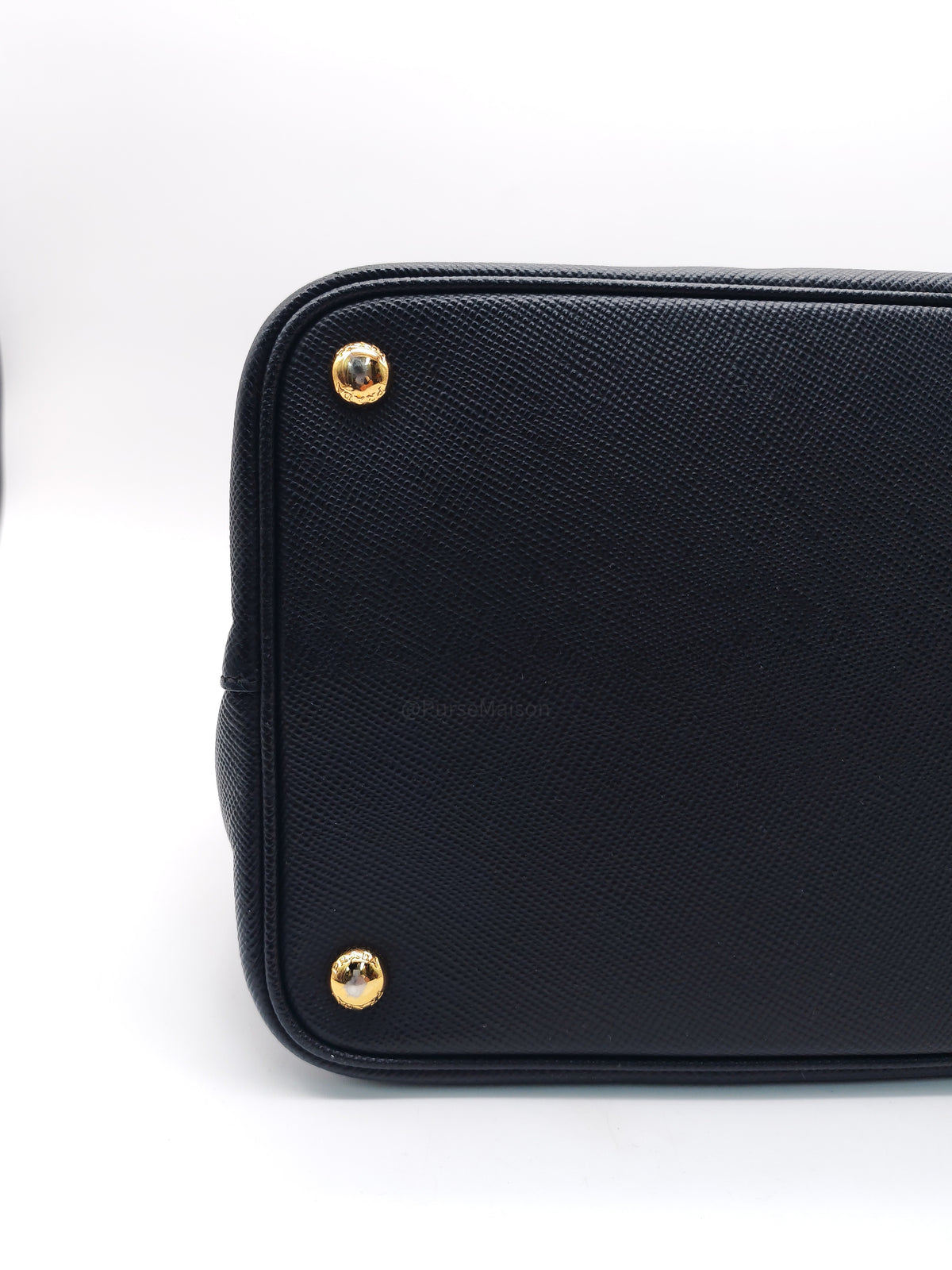 Prada Saffiano Cuir Black Double Bag Medium