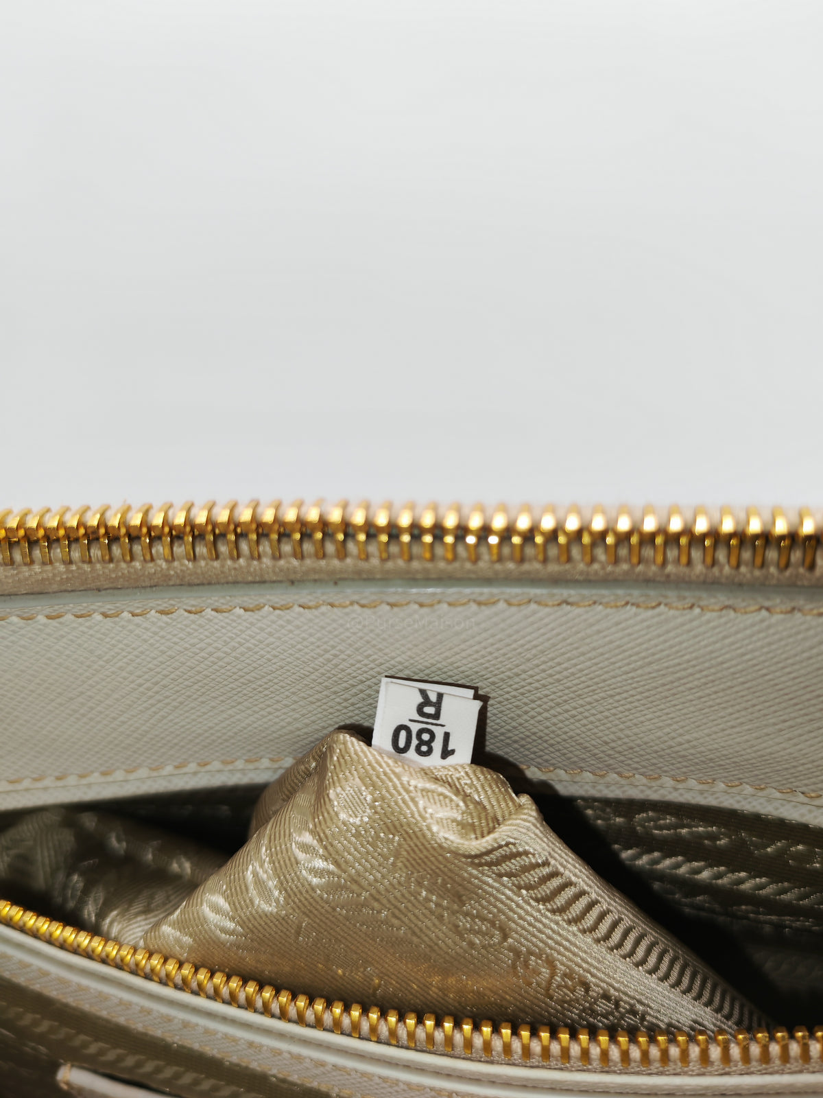 Prada Double Zip Tote Bag in White Galleria Saffiano Leather and Gold Hardware