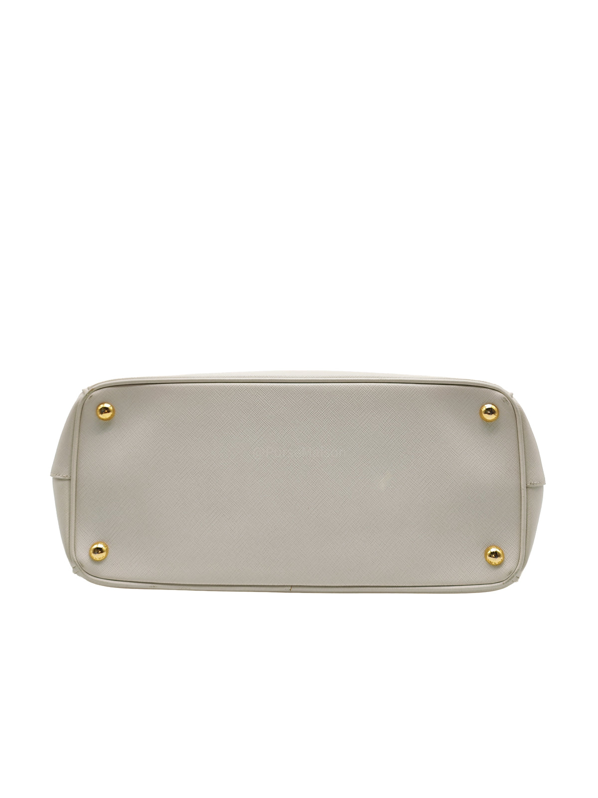 Prada Double Zip Tote Bag in White Galleria Saffiano Leather and Gold Hardware