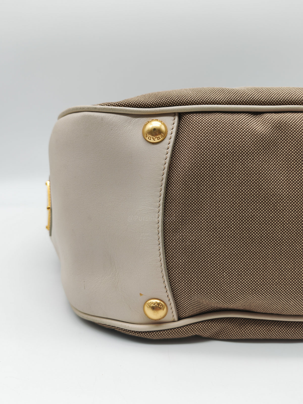 Prada Logo Jacquard Canvas Hobo Bag in Slouchy Brown Monogram Canvas and Gold Hardware