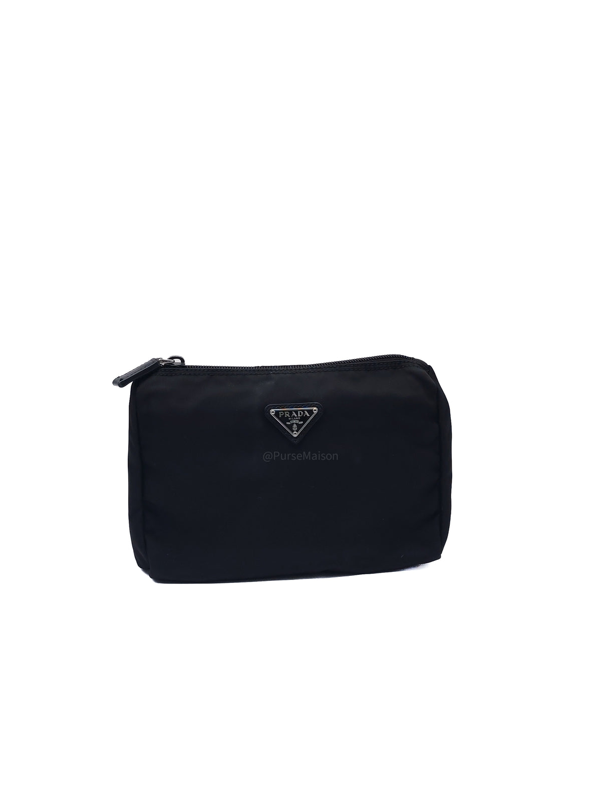 Prada Nylon Cosmetic Pouch in Black Nylon Canvas