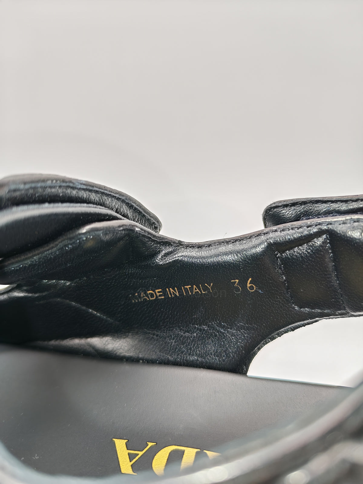 Prada Monolith Quilted Sandals in Black Nappa Leather Size 36 (24cm)