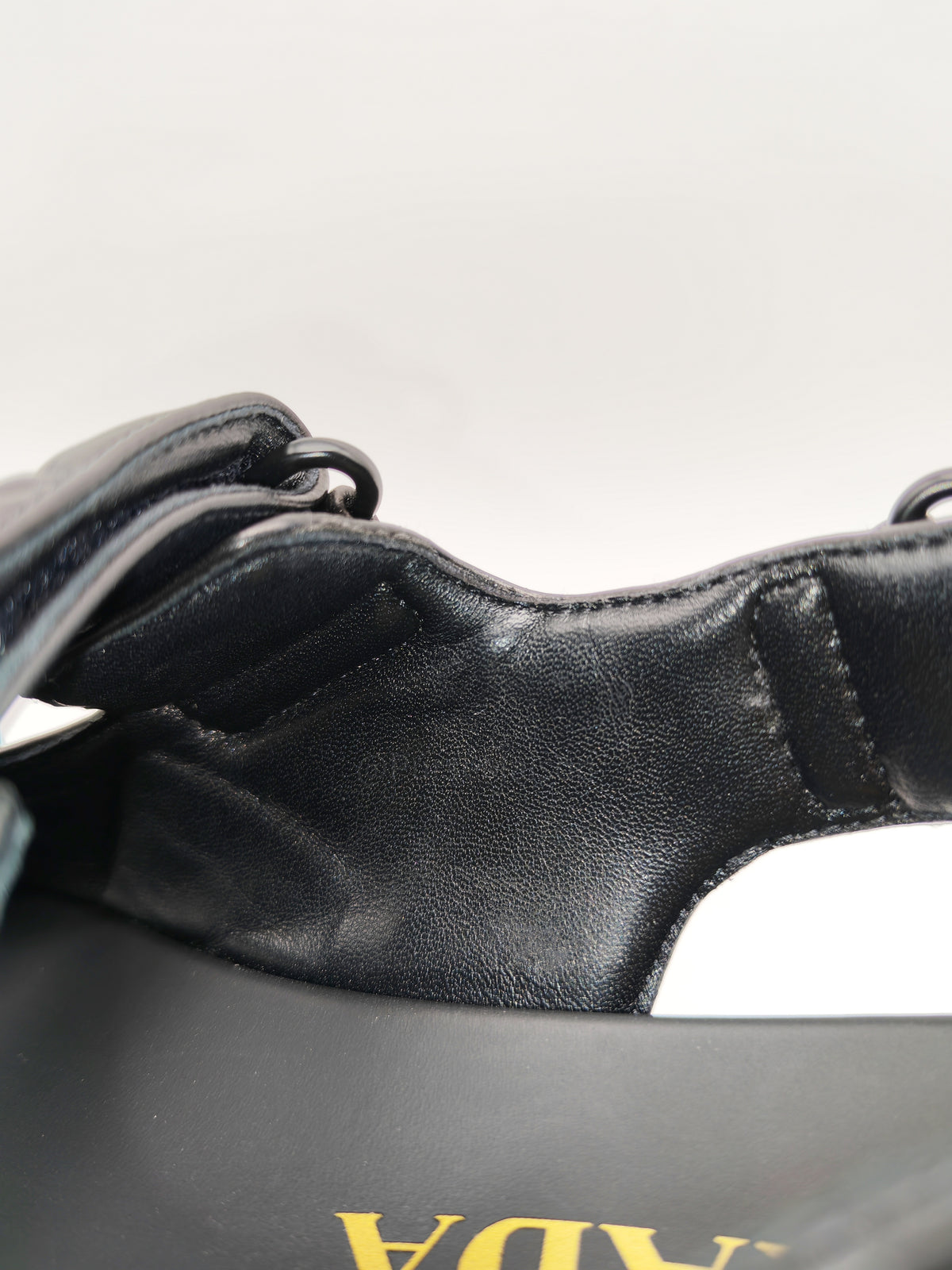 Prada Monolith Quilted Sandals in Black Nappa Leather Size 36 (24cm)