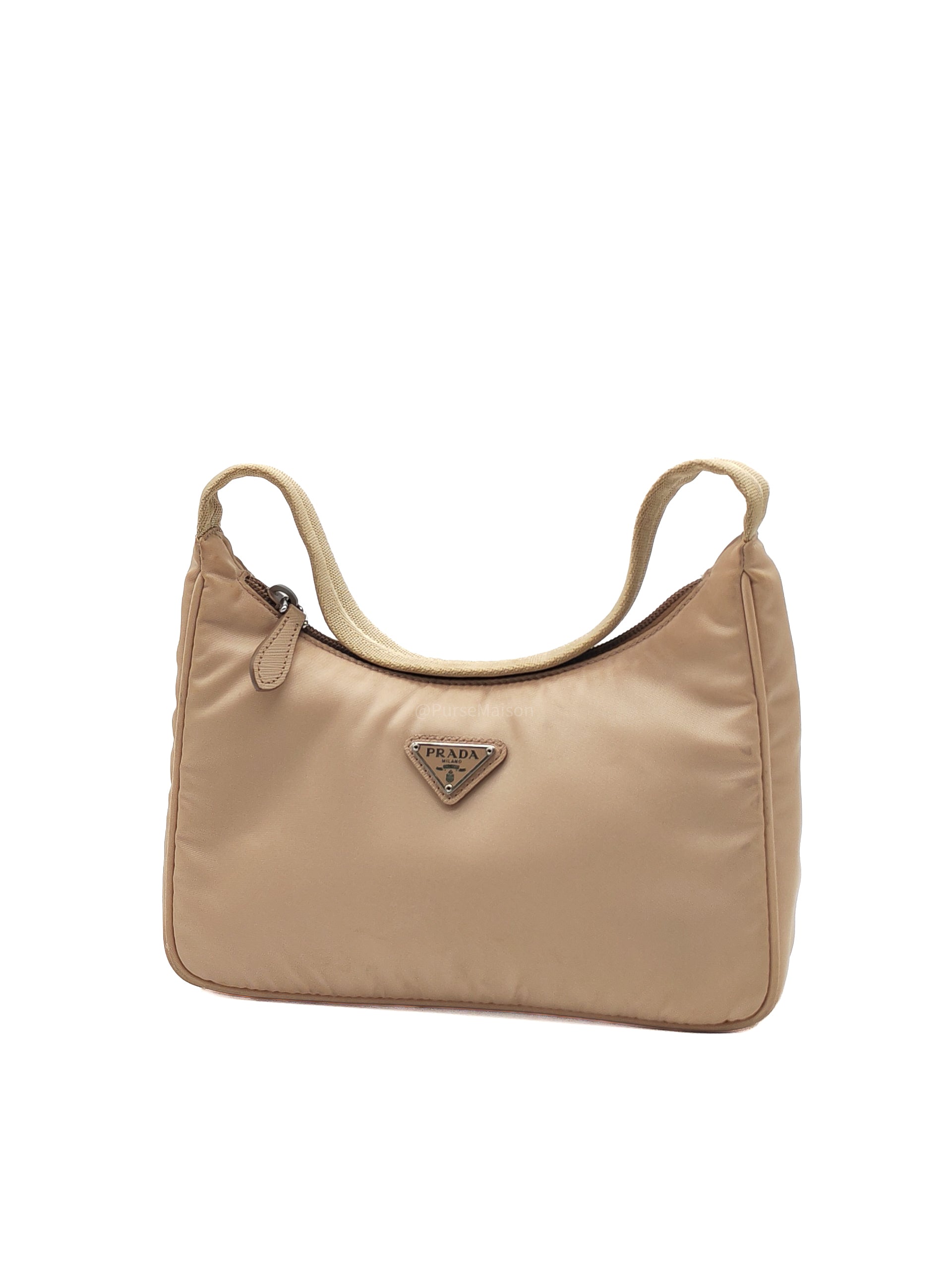 Prada Re-Edition 2000 Mini Bag in Beige Tessuto Nylon Leather