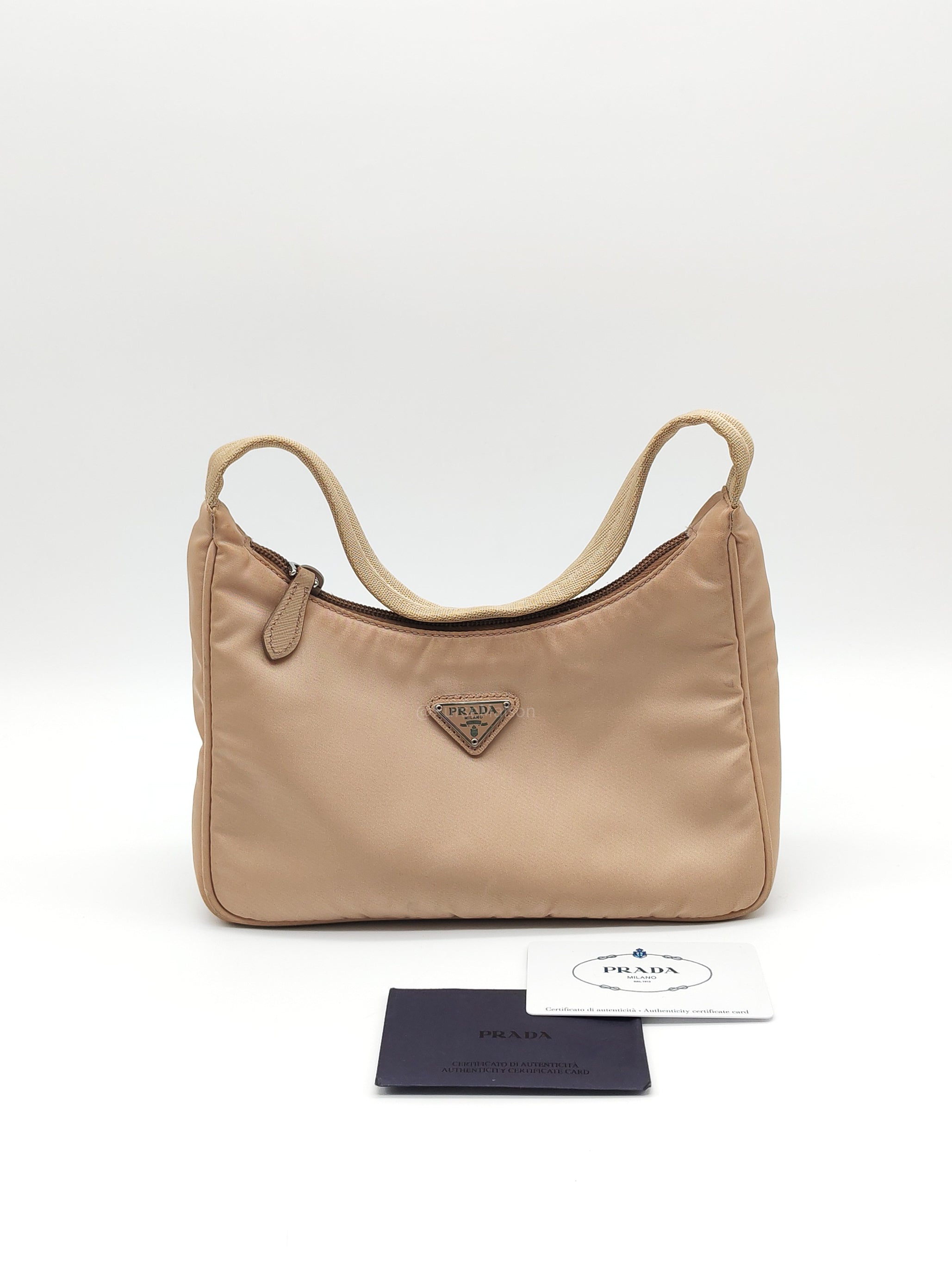 Prada Re-Edition 2000 Mini Bag in Beige Tessuto Nylon Leather