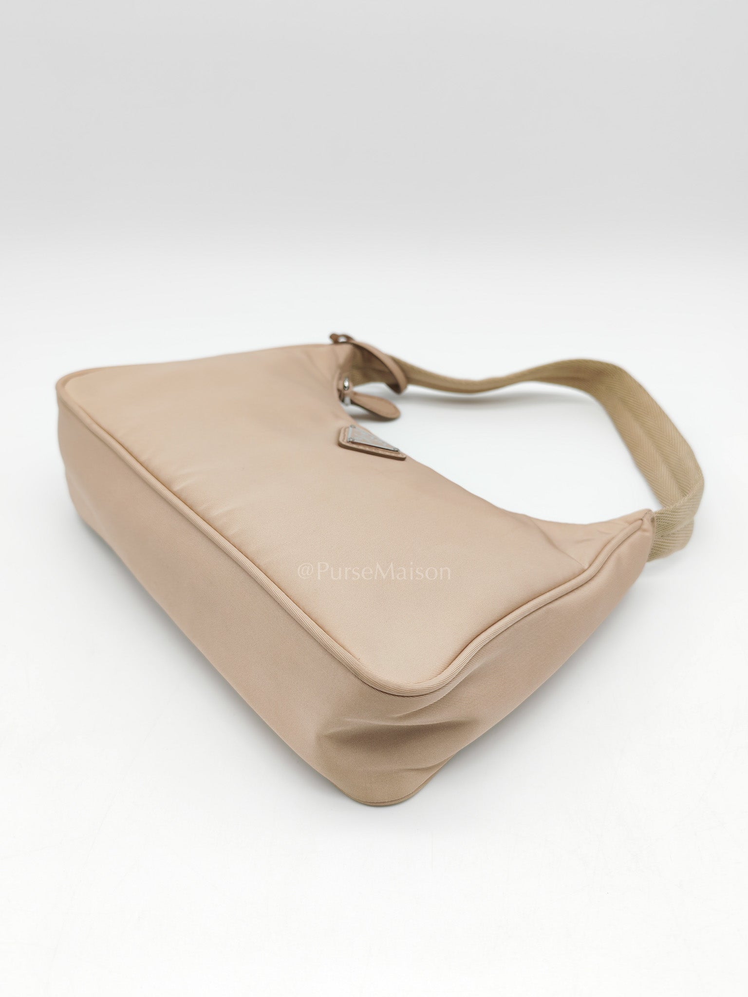 Re-Edition 2000 Mini Bag in Beige Tessuto Nylon Canvas