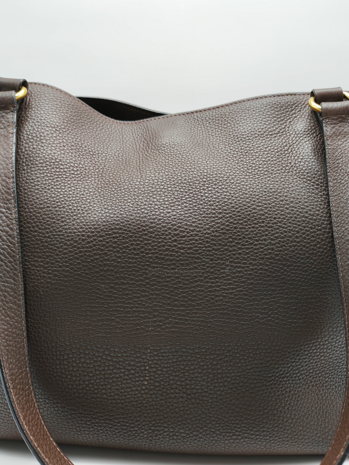 Prada BR4970 Marmo in Caffe Vitello Daino Leather Double-Pocket Tote Bag